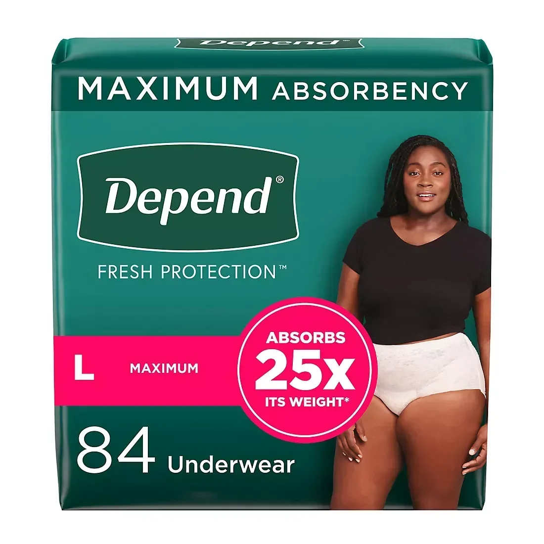 Depend Fresh Protection Adult Incontinence Underwear for Women, Extra-Large - Blush, 80 ct. - Image 6