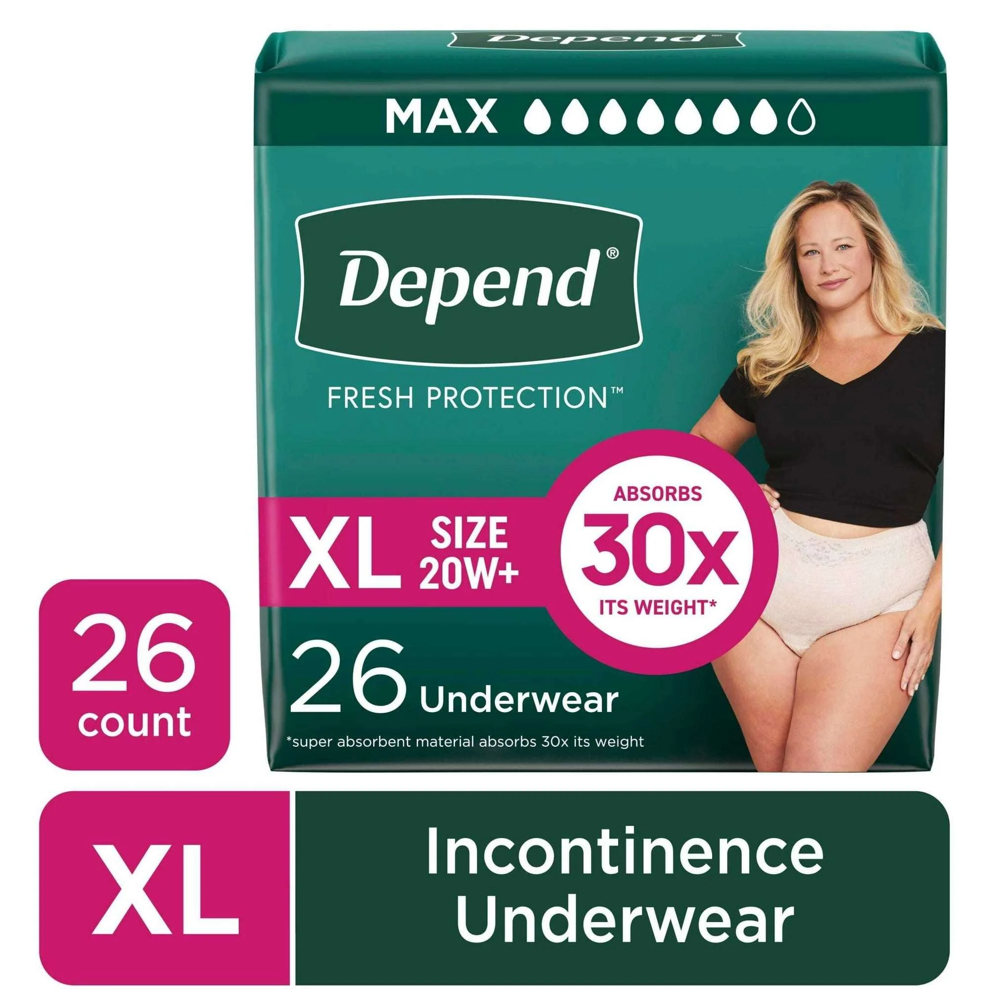 Depend Fresh Protection Incontinence Underwear for Women, Adult Diapers, XL, 26 Count - Image 10