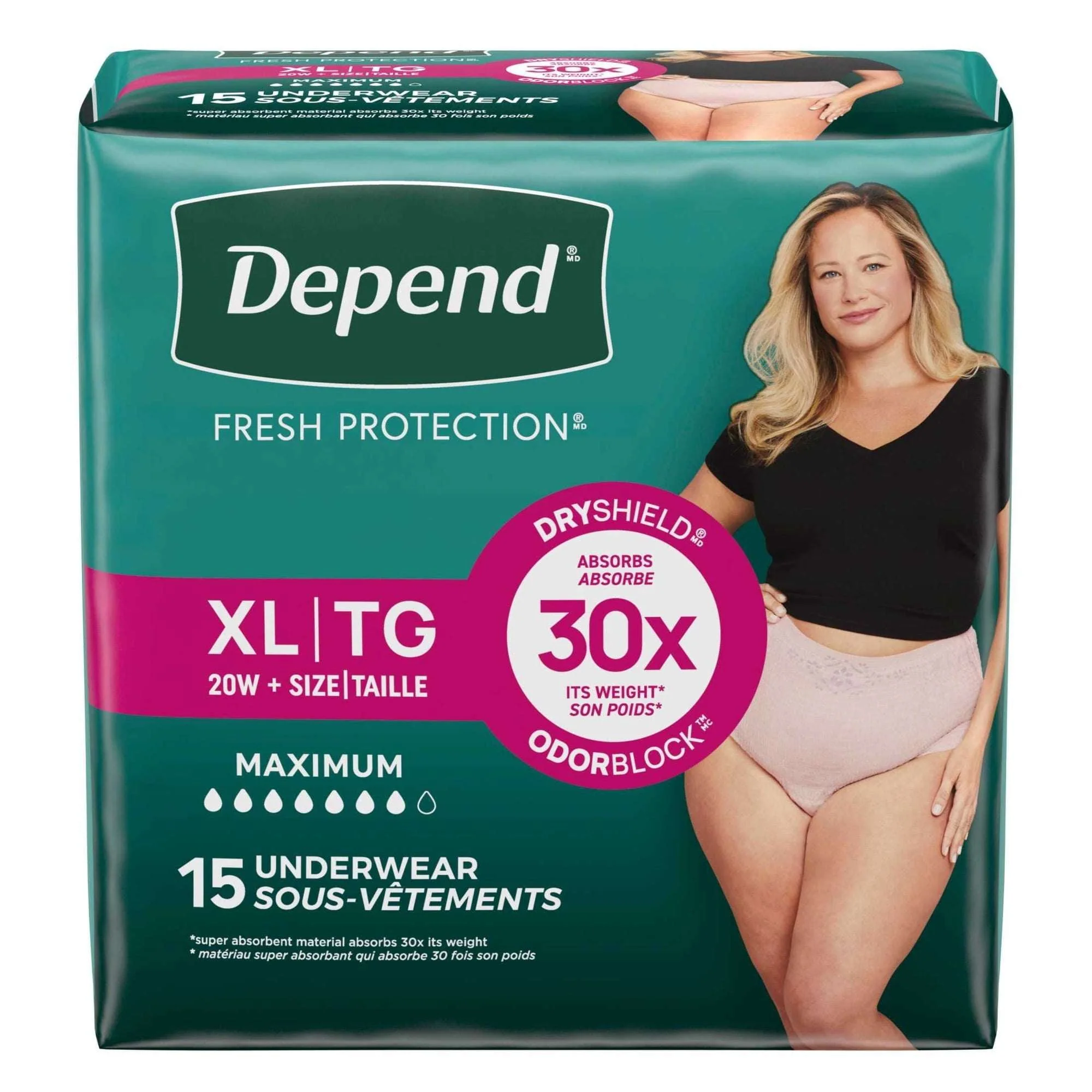 Depend Fresh Protection Incontinence Underwear for Women, Adult Diapers, XL, 26 Count - Image 9