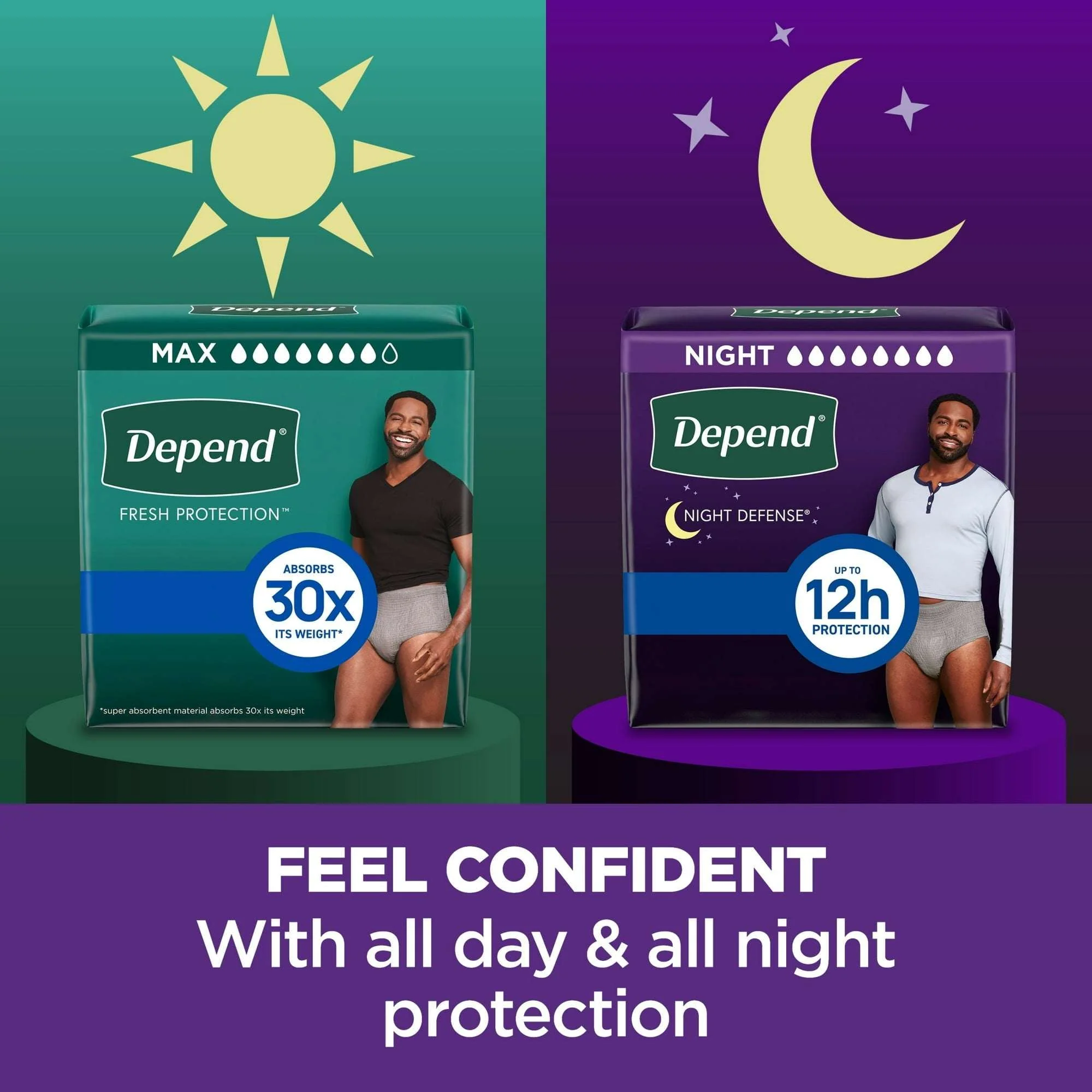 Depend Night Defense Incontinence Underwear for Men, Adult Diapers, XL, 20 Count - Image 7