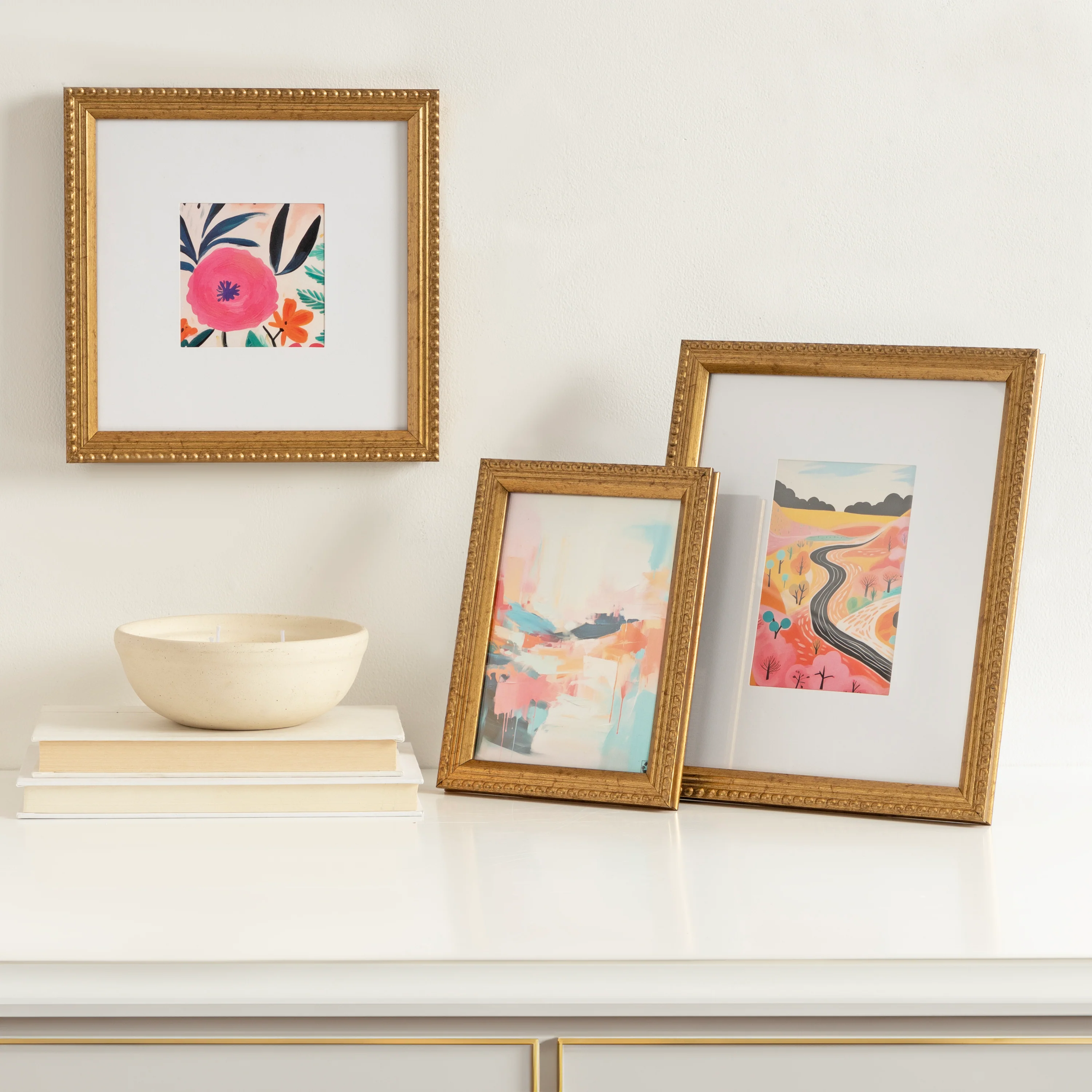 DesignOvation 5x7 Beaded Gold Decorative Tabletop Picture Frame - Image 3