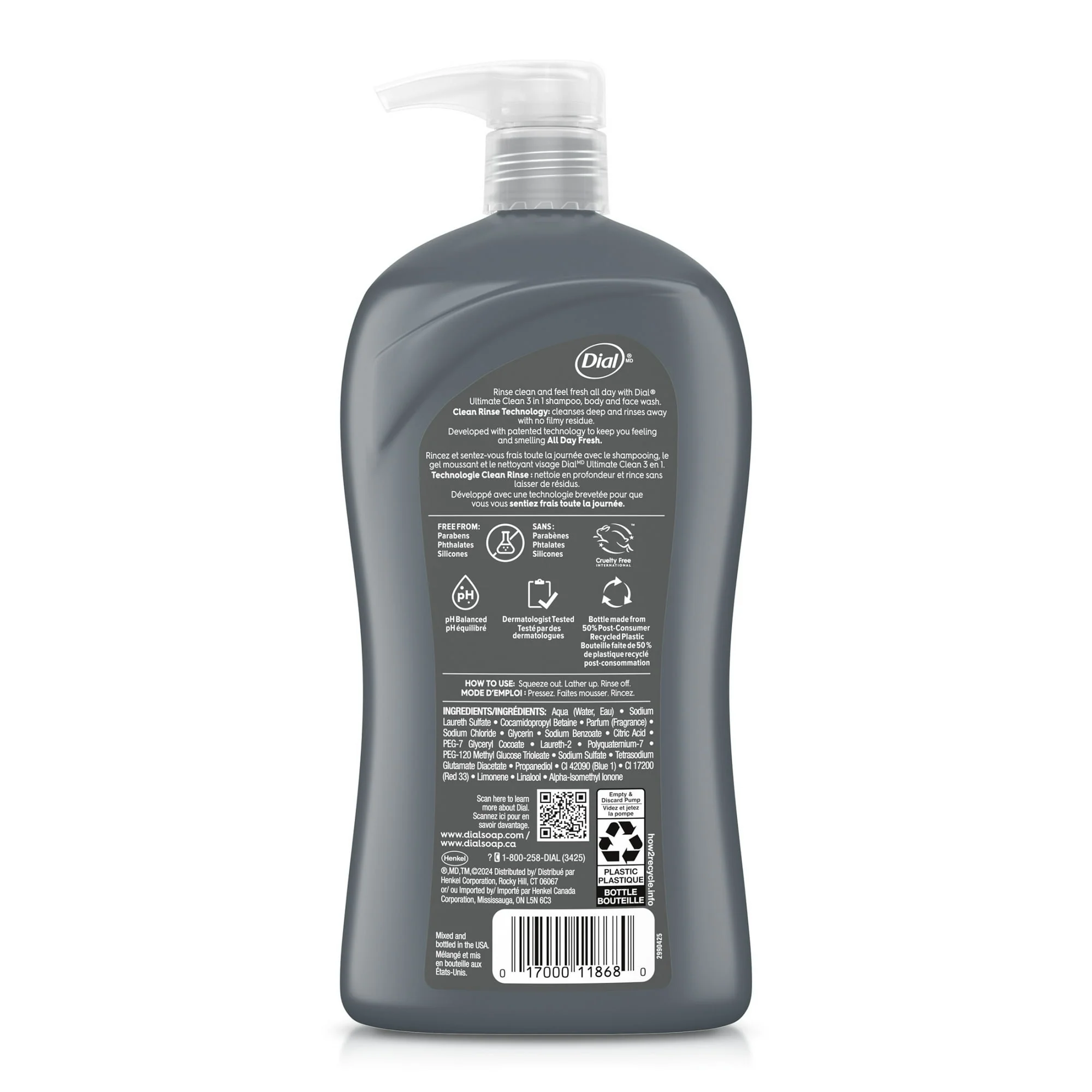 Dial Ultimate Clean 3-in-1 Men's Body Wash for Body, Hair & Face, Amber Wood Scent, 32 oz - Image 10