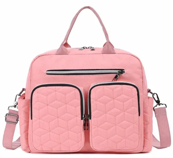 Diaper Bag Tote,AILKIN Baby Diaper Bag with 3 Insulated Pockets Adjustable Shoulder Strap Dry & Wet Compartment Large Capacity Bag Maternity Mommy Travel Diaper Bag for Boys Girls,Women(Pink)