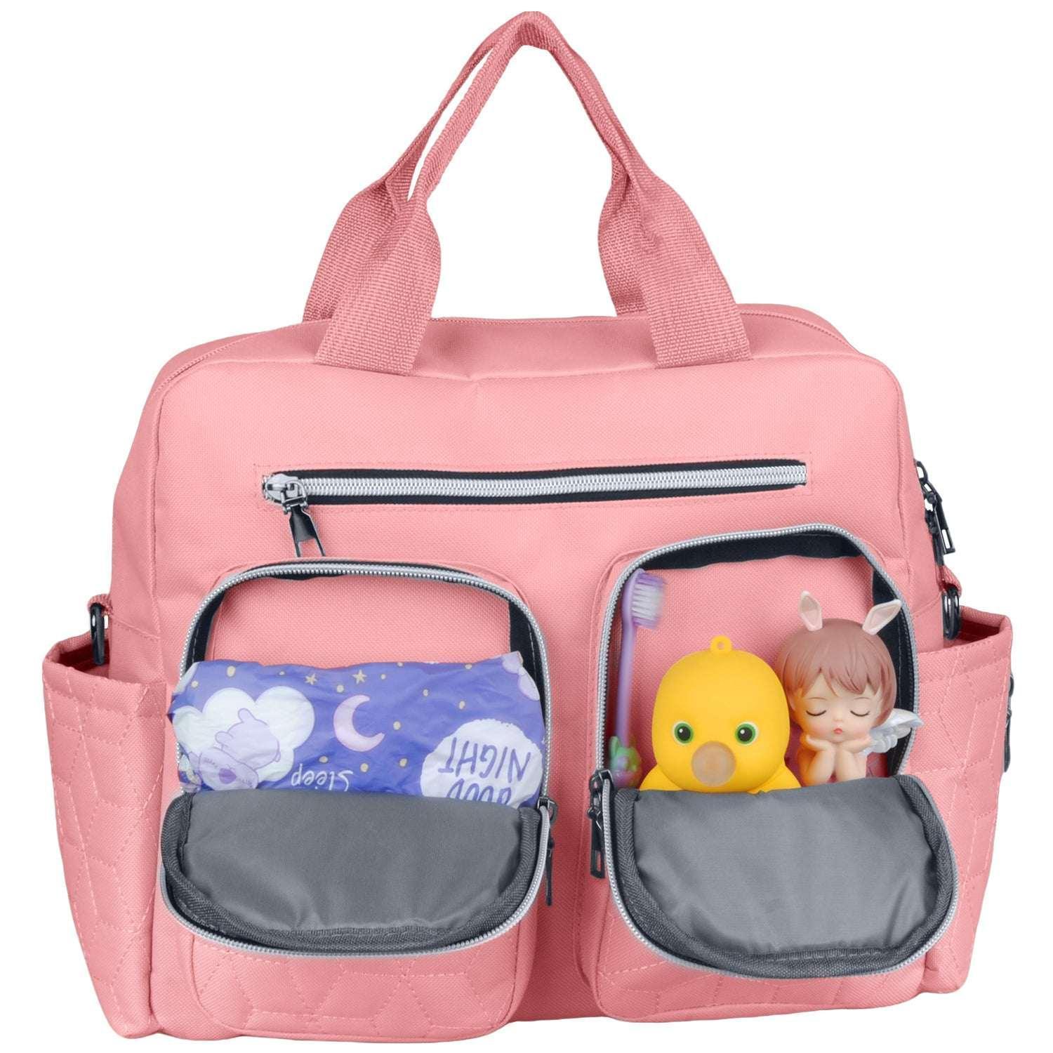 Diaper Bag Tote,AILKIN Baby Diaper Bag with 3 Insulated Pockets Adjustable Shoulder Strap Dry & Wet Compartment Large Capacity Bag Maternity Mommy Travel Diaper Bag for Boys Girls,Women(Pink) - Image 8