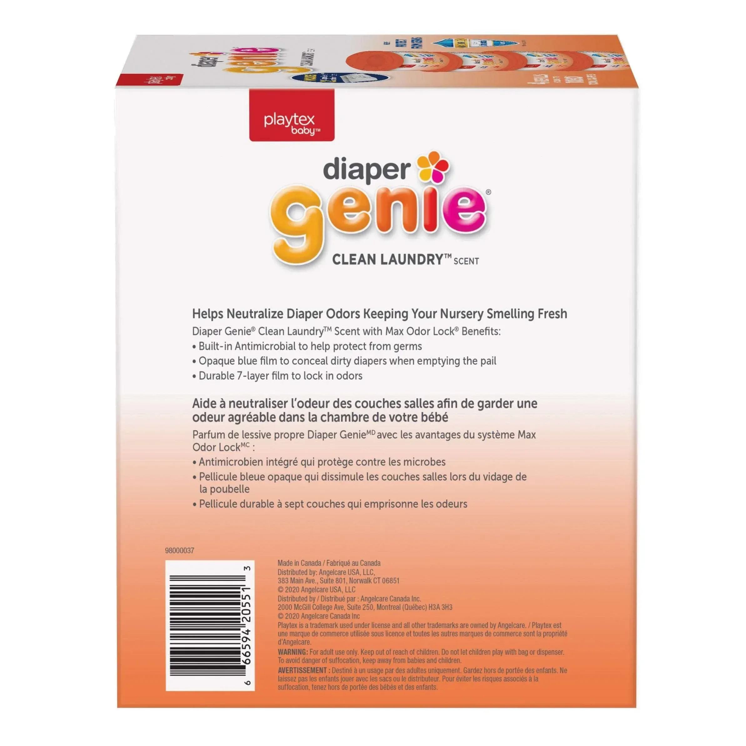 Diaper Genie Clean Laundry Scent Round Refill 4-pack, 1080-count, Plus 2 Carbon Filters - Image 3