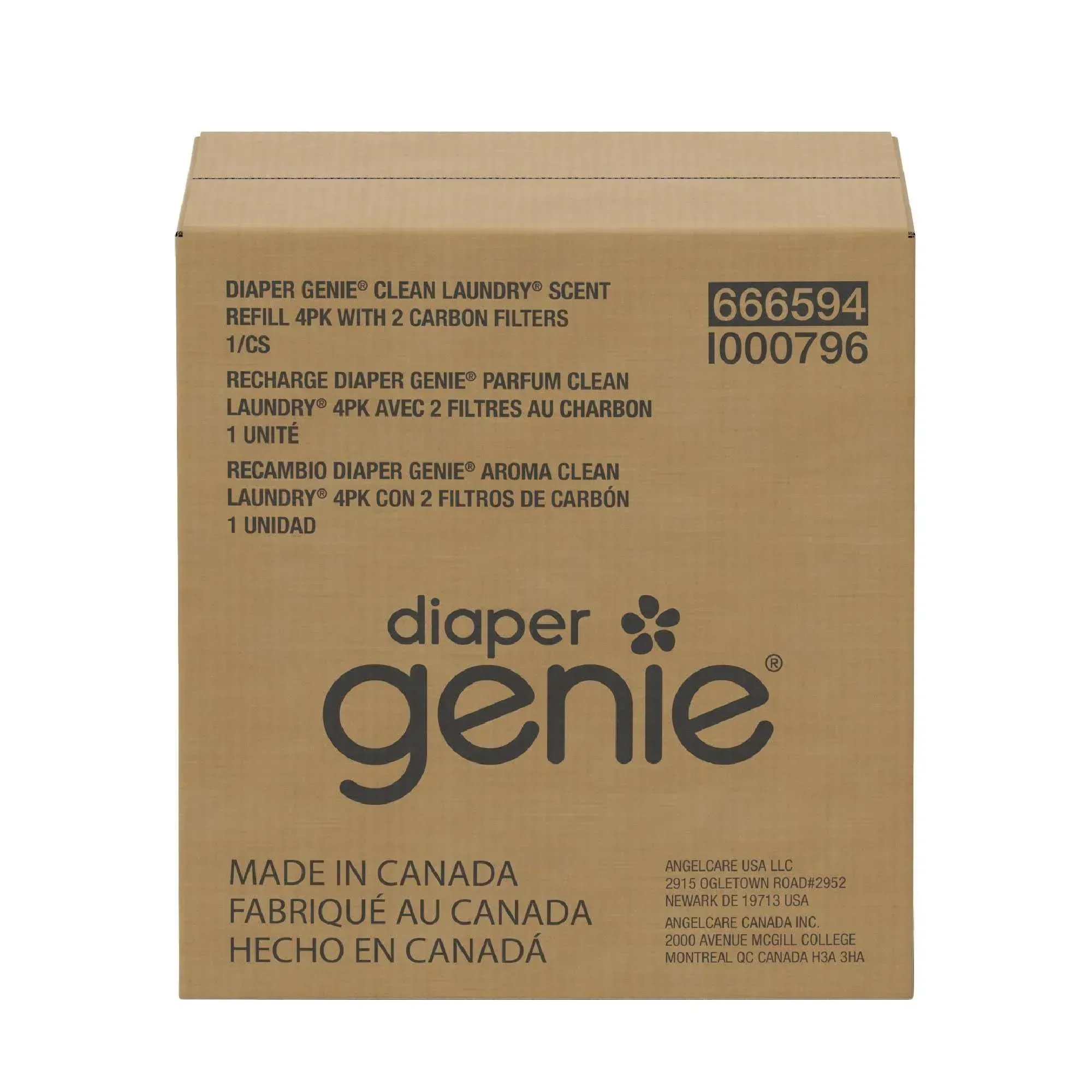 Diaper Genie Clean Laundry Scent Round Refill 4-pack, 1080-count, Plus 2 Carbon Filters - Image 4