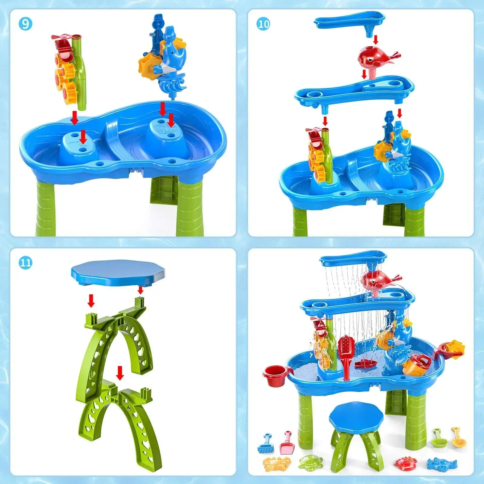 Dinosaur Planet Kids Sand Water Table for Toddlers, 3-Tier Sand and Water Play Table Toys for Toddlers Kids, Activity Sensory Tables Outside Beach Toys for Toddler Boys Girls Age 1-3 3-5Gift - Image 2