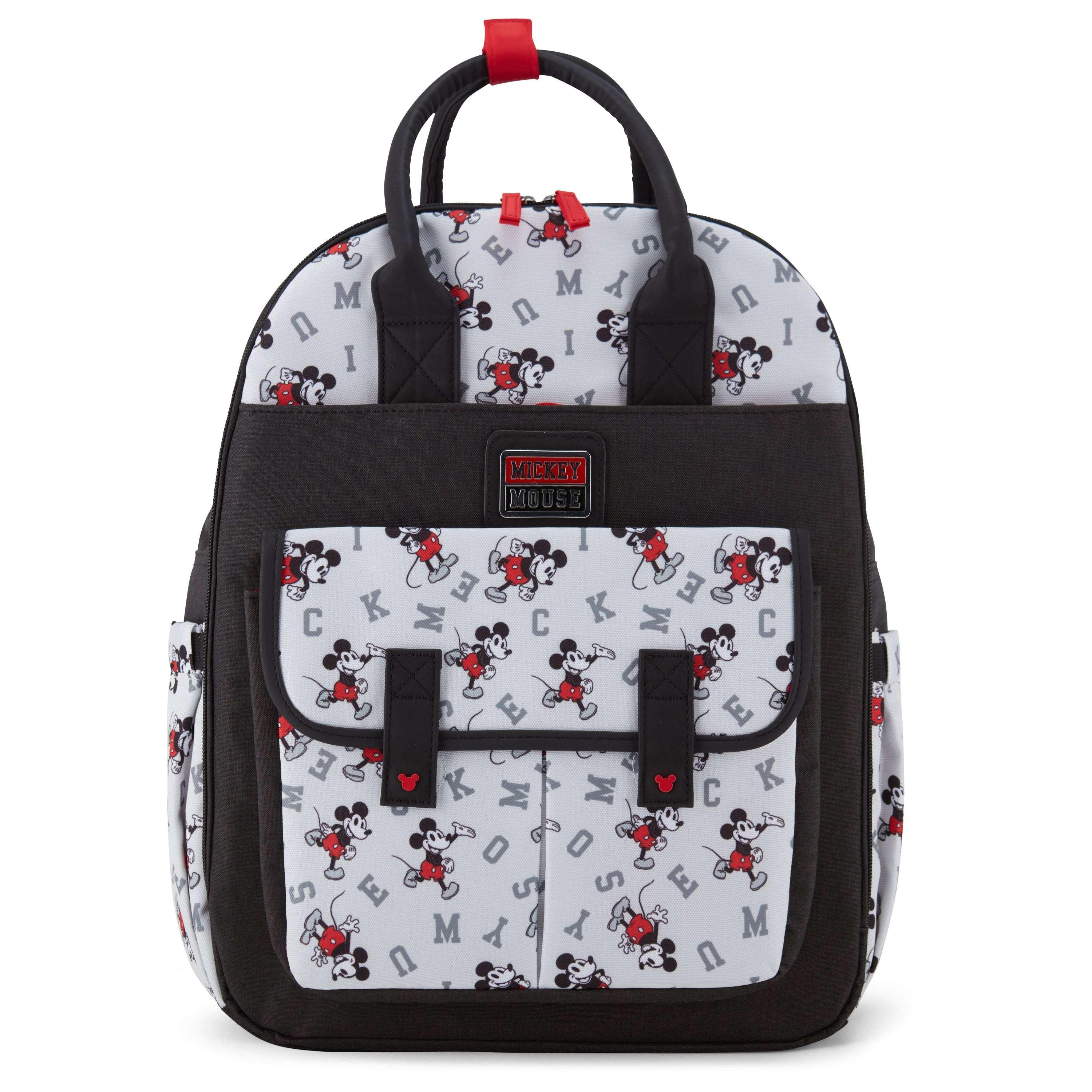 Disney Baby Diaper Bag, Black and Red Mickey, 16 Inch