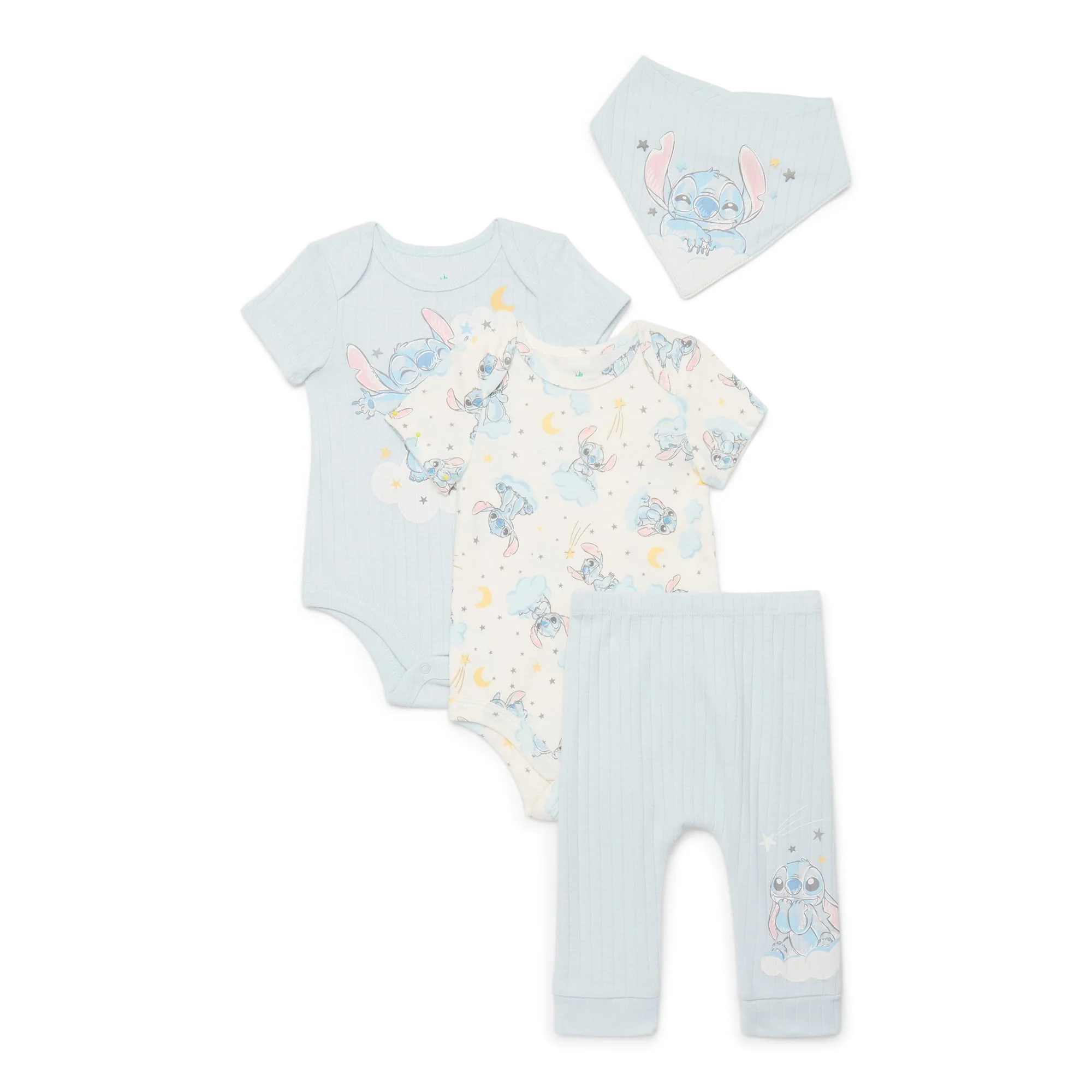 Disney Baby Wishes and Dreams Character Baby Layette Newborn Essentials Gift Set, 4-Piece