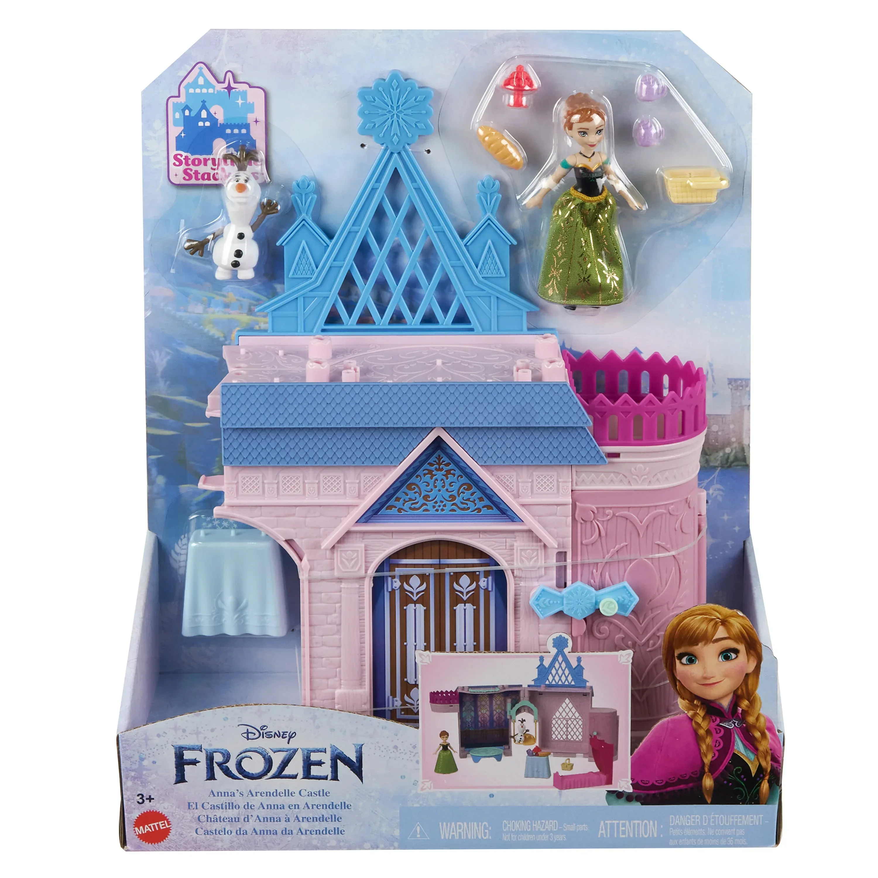 Disney Frozen Storytime Stackers Playset, Anna’s Arendelle Castle Dollhouse with Small Doll - Image 6