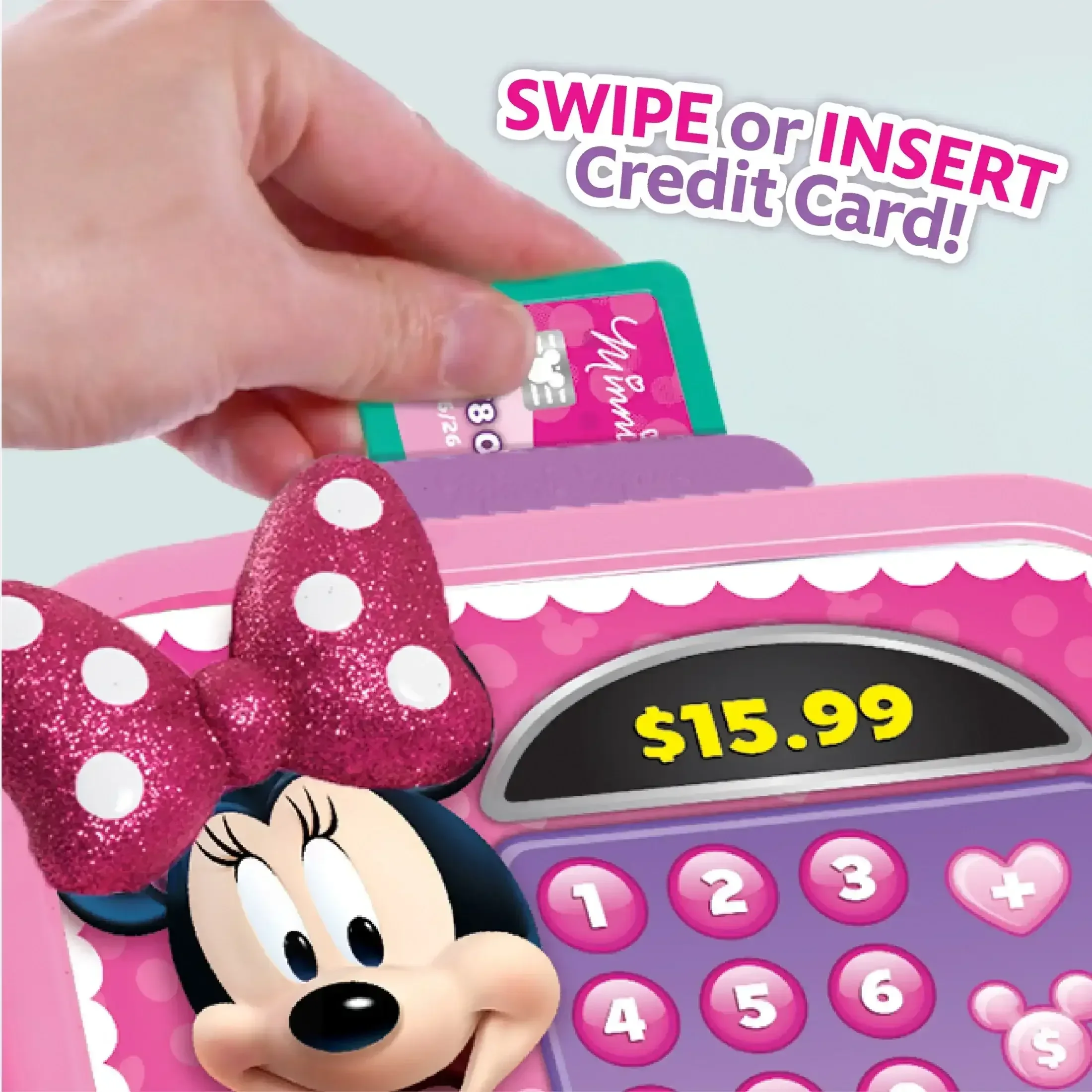 Disney Junior Minnie Mouse Bowtique Cash Register with Realistic Sounds, Pretend Play Money and Scanner, Preschool Ages 3 up by Just Play - Image 3