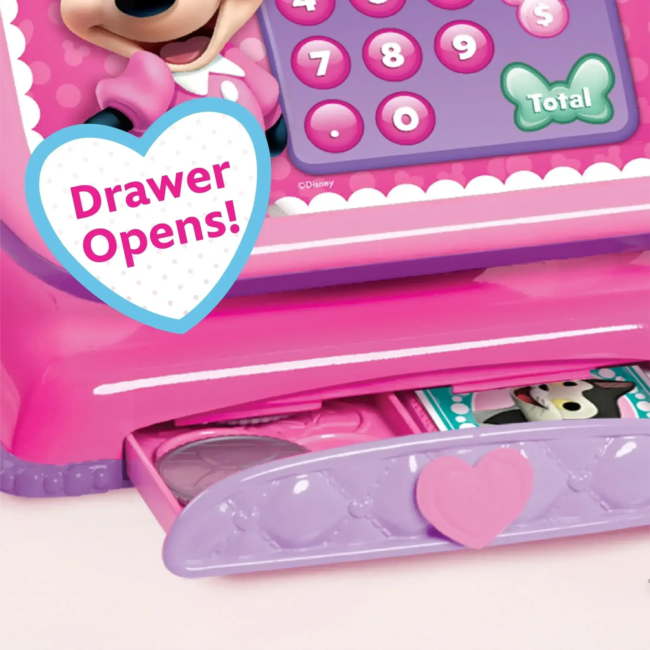 Disney Junior Minnie Mouse Bowtique Cash Register with Realistic Sounds, Pretend Play Money and Scanner, Preschool Ages 3 up by Just Play - Image 4