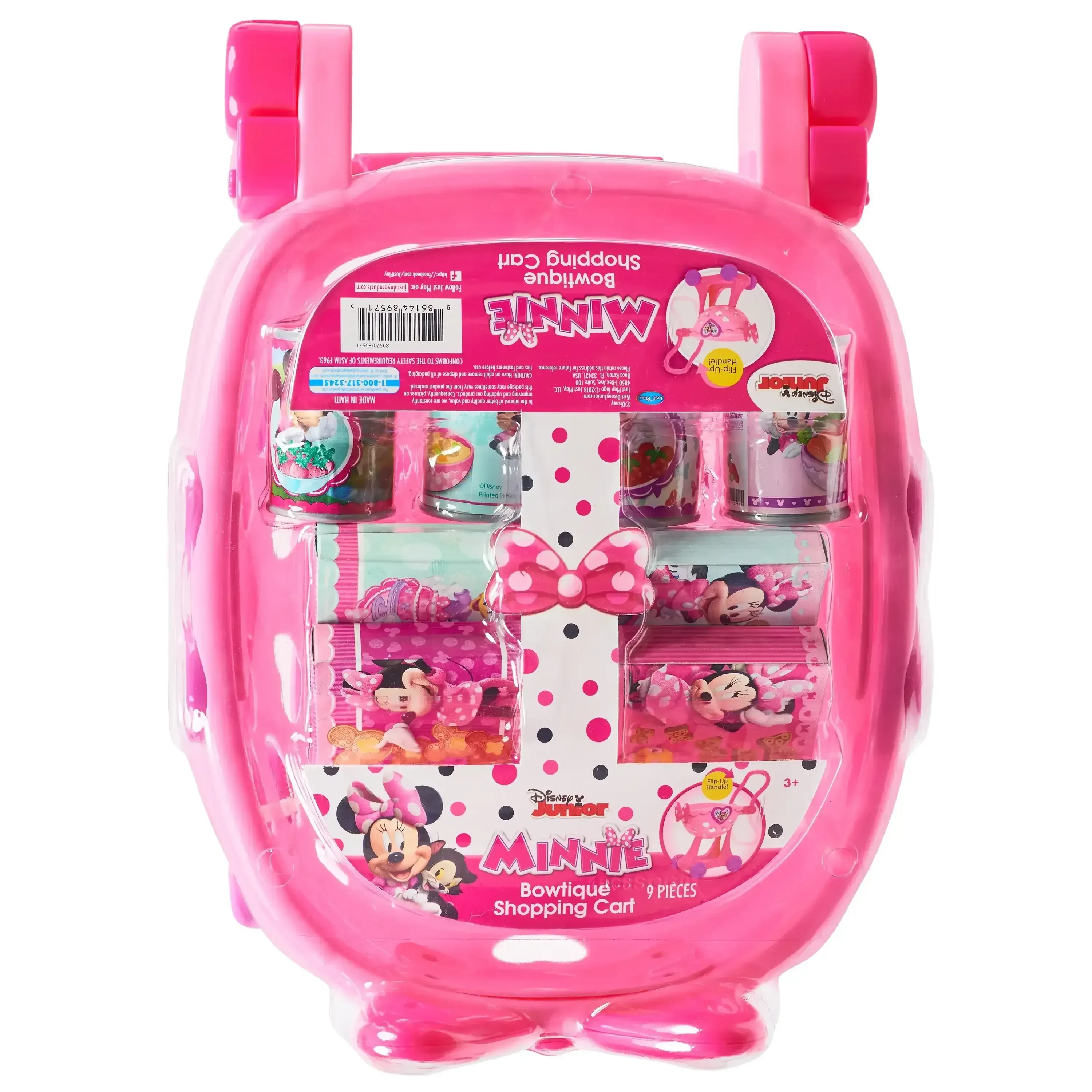 Disney Junior Minnie Mouse Bowtique Shopping Cart, 9-piece Plastic Grocery Set , Ages 3 and up - Image 4