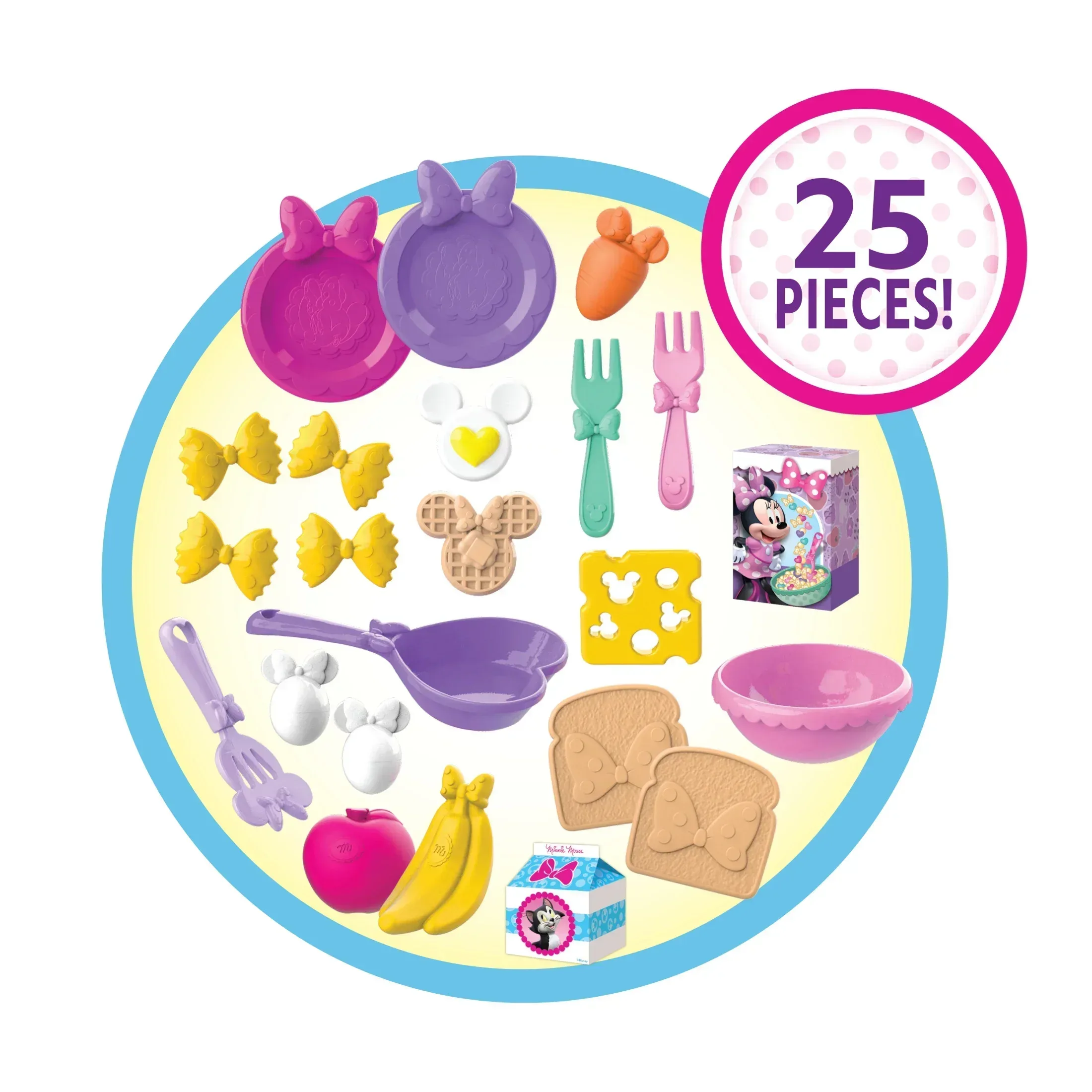 Disney Junior Minnie Mouse Fab Food Bucket, 25-Pieces, Pretend Kitchen Playset Baby and Toddler Toys - Image 6