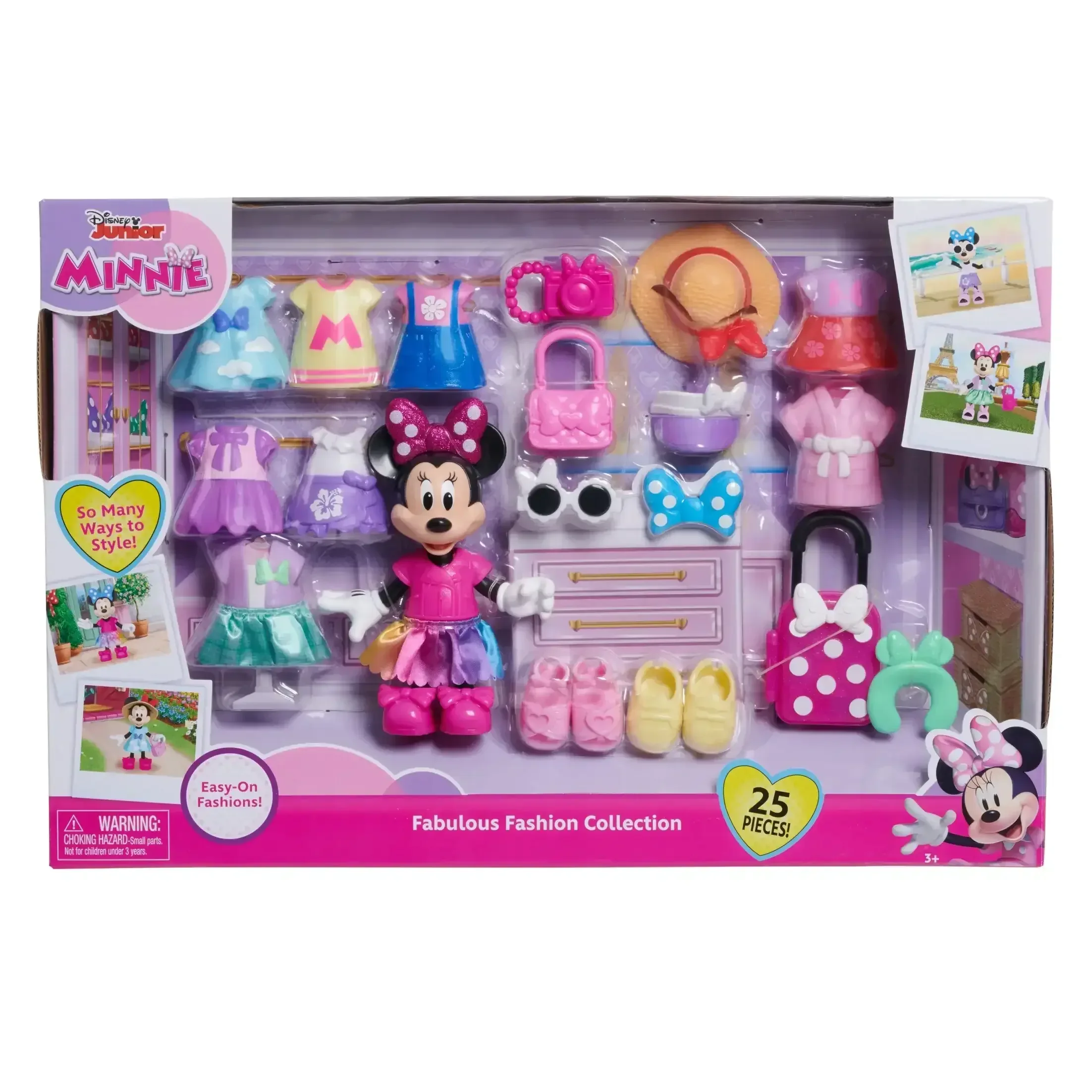Disney Junior Minnie Mouse Fabulous Fashion Collection Articulated Doll and Accessories, 22-pieces Baby and Toddler Toys - Image 7