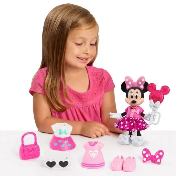 Disney Junior Minnie Mouse Fabulous Fashion Doll and Accessories, Pretty In Pink Baby and Toddler Toys - Image 6