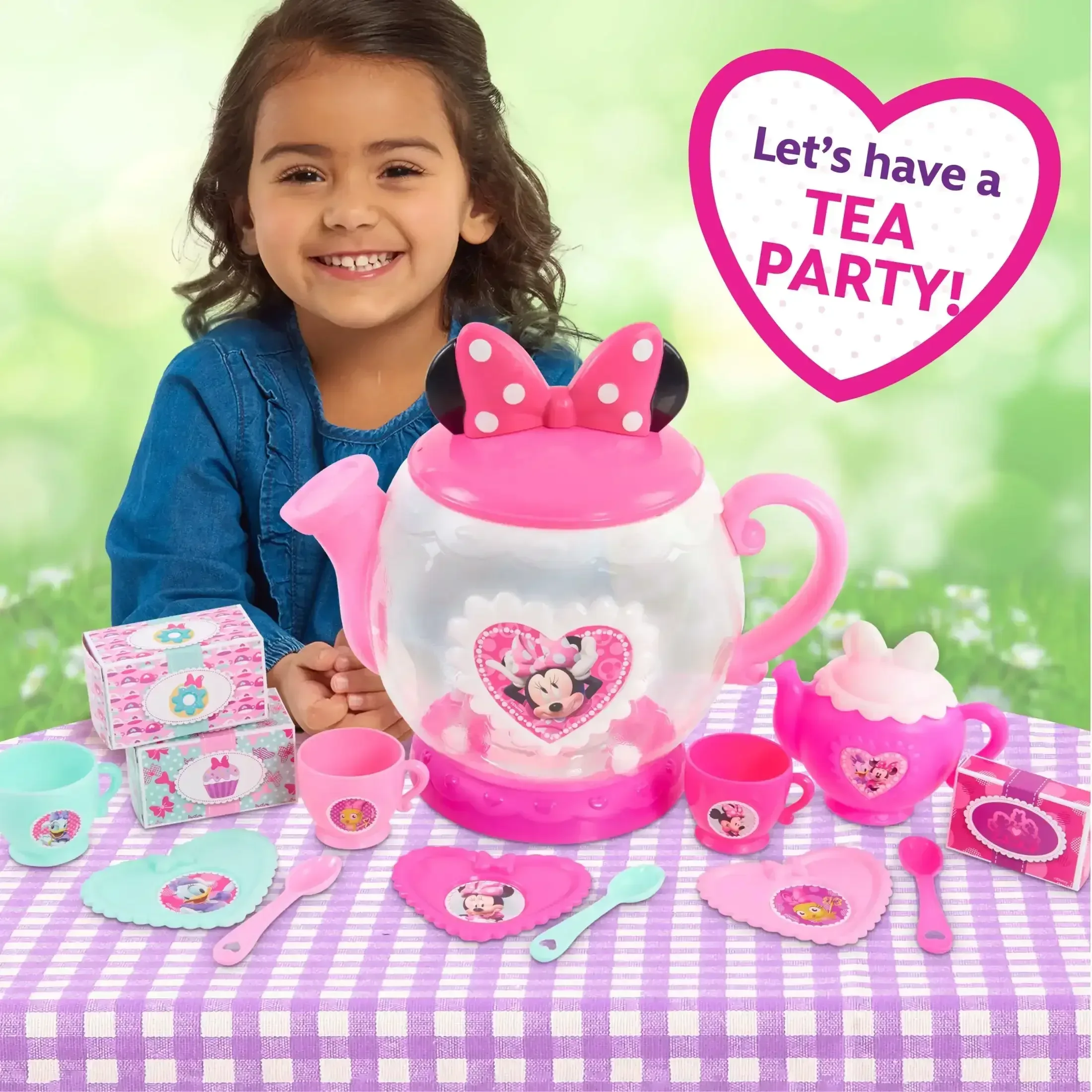 Disney Junior Minnie Mouse Terrific Teapot, Preschool Play Tea Set, 14 Pieces, Toddler Toys - Image 3