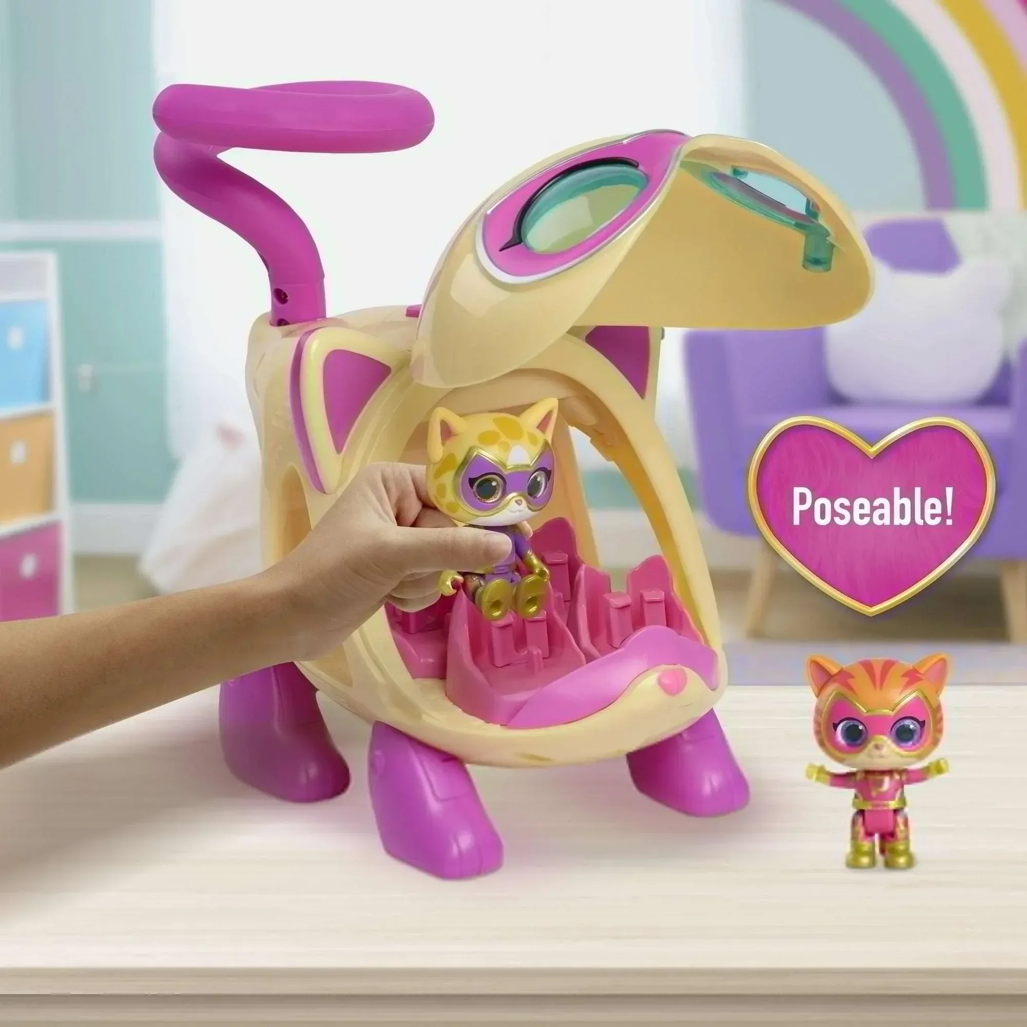 Disney Junior SuperKitties Lights and Sounds SuperKitty Copter, 3 Pieces, Poseable Figures - Image 5