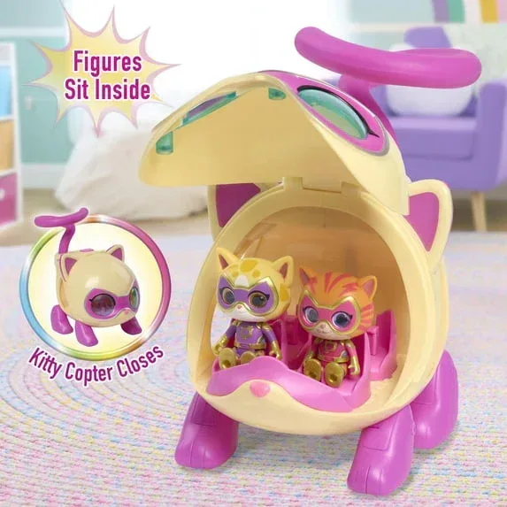 Disney Junior SuperKitties Lights and Sounds SuperKitty Copter, 3 Pieces, Poseable Figures - Image 6