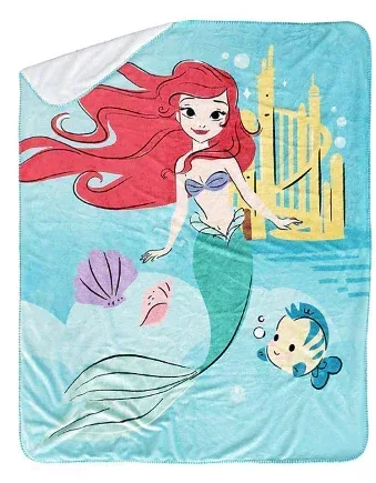 Disney Little Mermaid Cloud Faux Fur Throw, 50" x 60" - Image 3