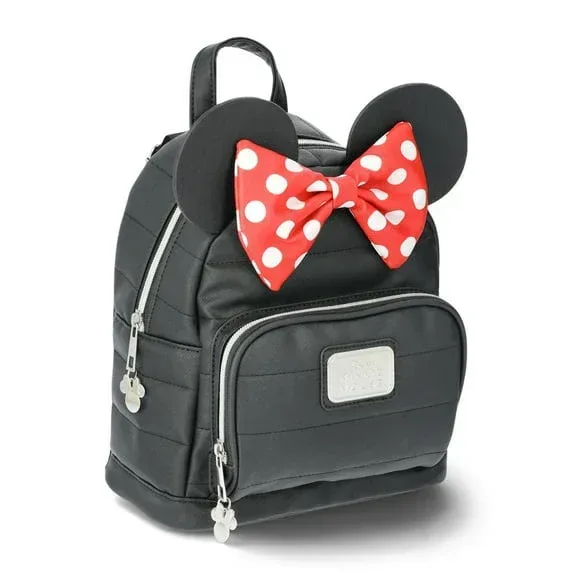 Disney Minnie Mouse Polka Dot Bow Women's Mini Backpack, Black - Image 4