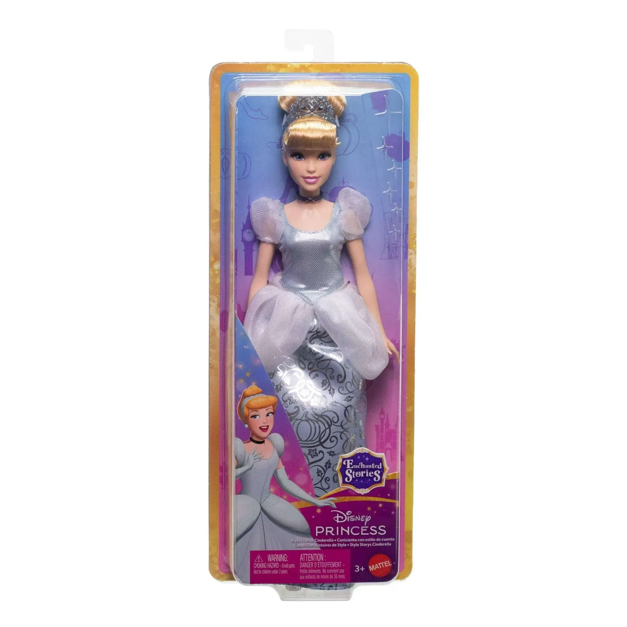 Disney Princess Enchanted Stories Cinderella Fashion Doll with Sparkling Dress & Accessories, Posable - Image 2