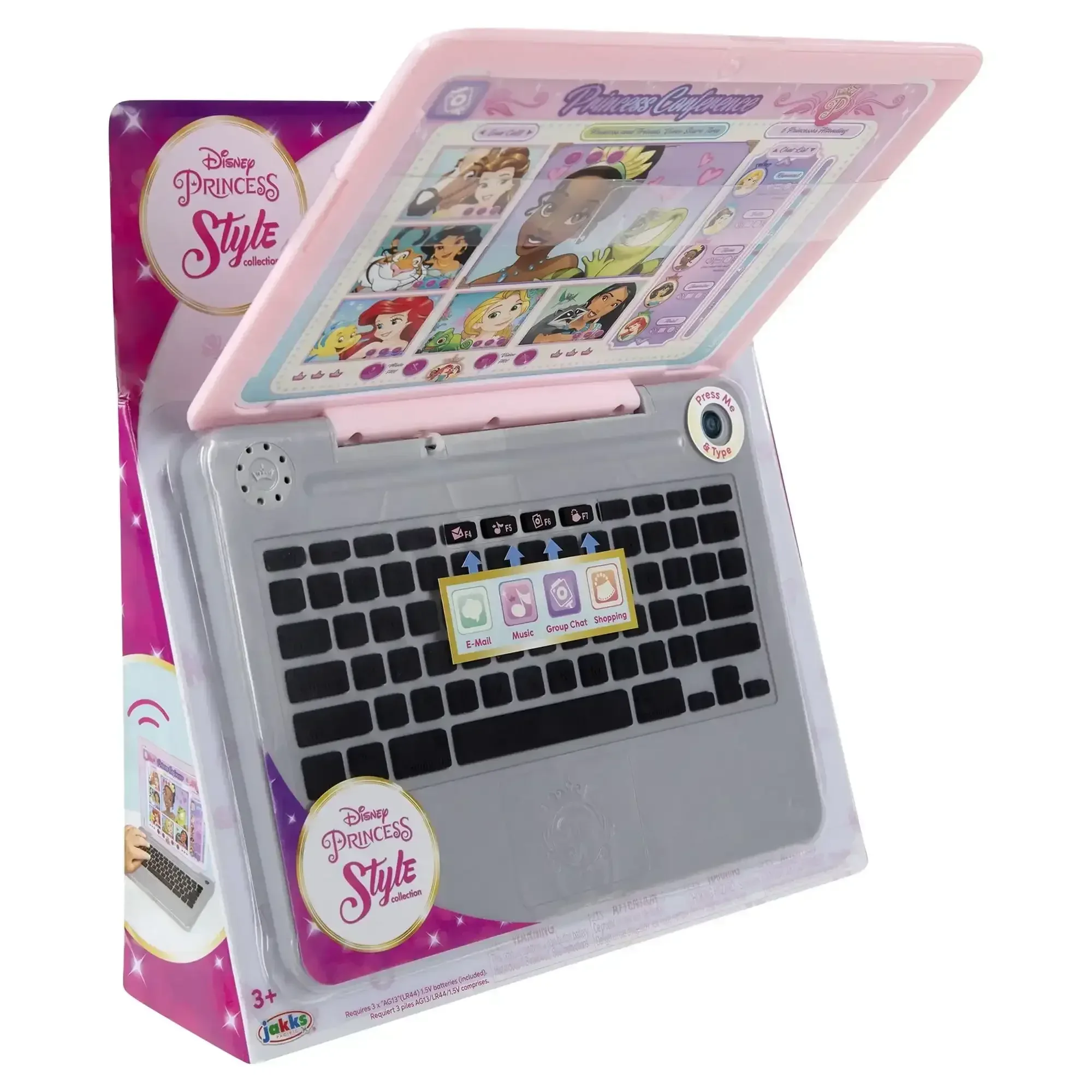Disney Princess Style Collection Pink Pretend Laptop with Play Earbuds 5 Ways to Play 0.89Pound - Image 11