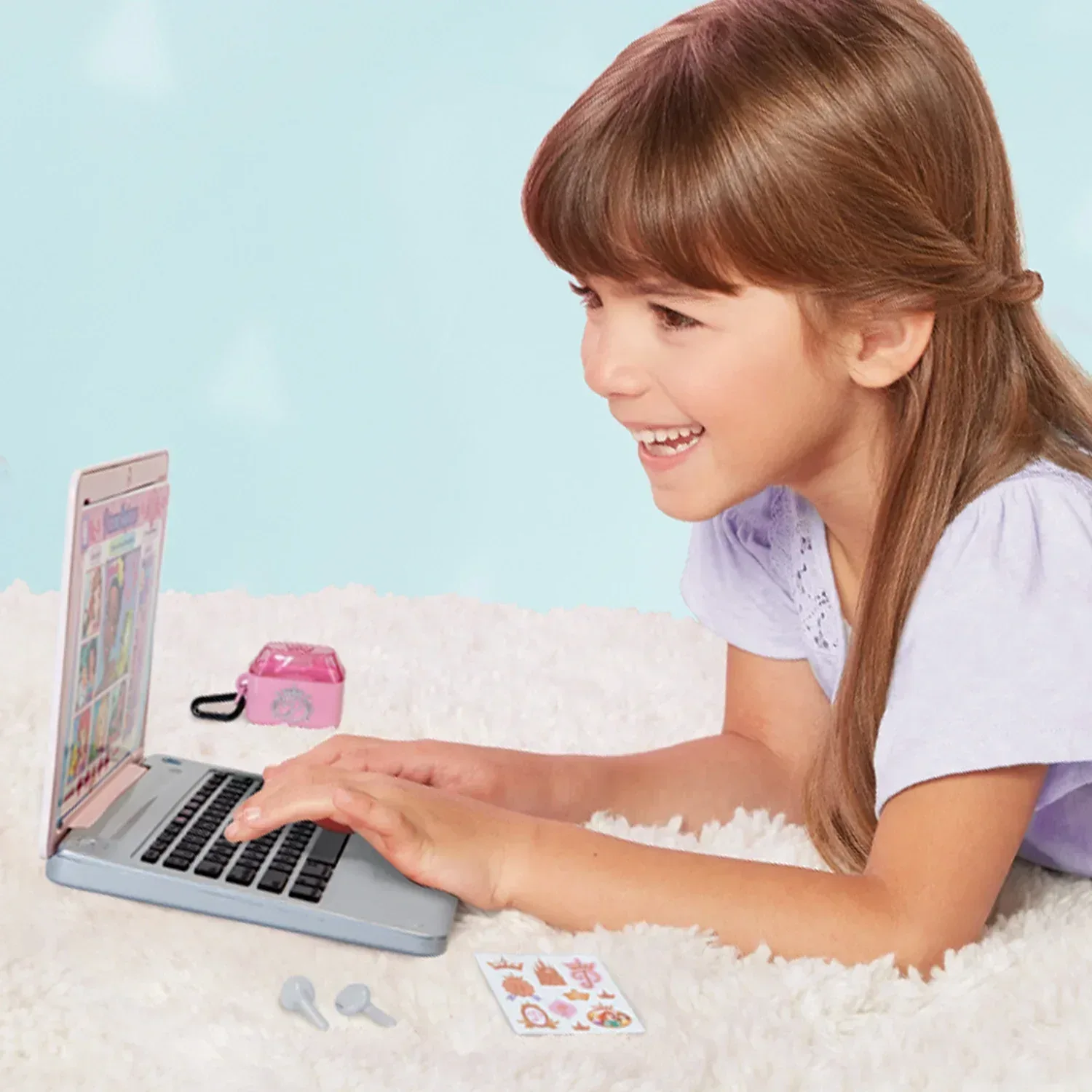 Disney Princess Style Collection Pink Pretend Laptop with Play Earbuds 5 Ways to Play 0.89Pound - Image 13