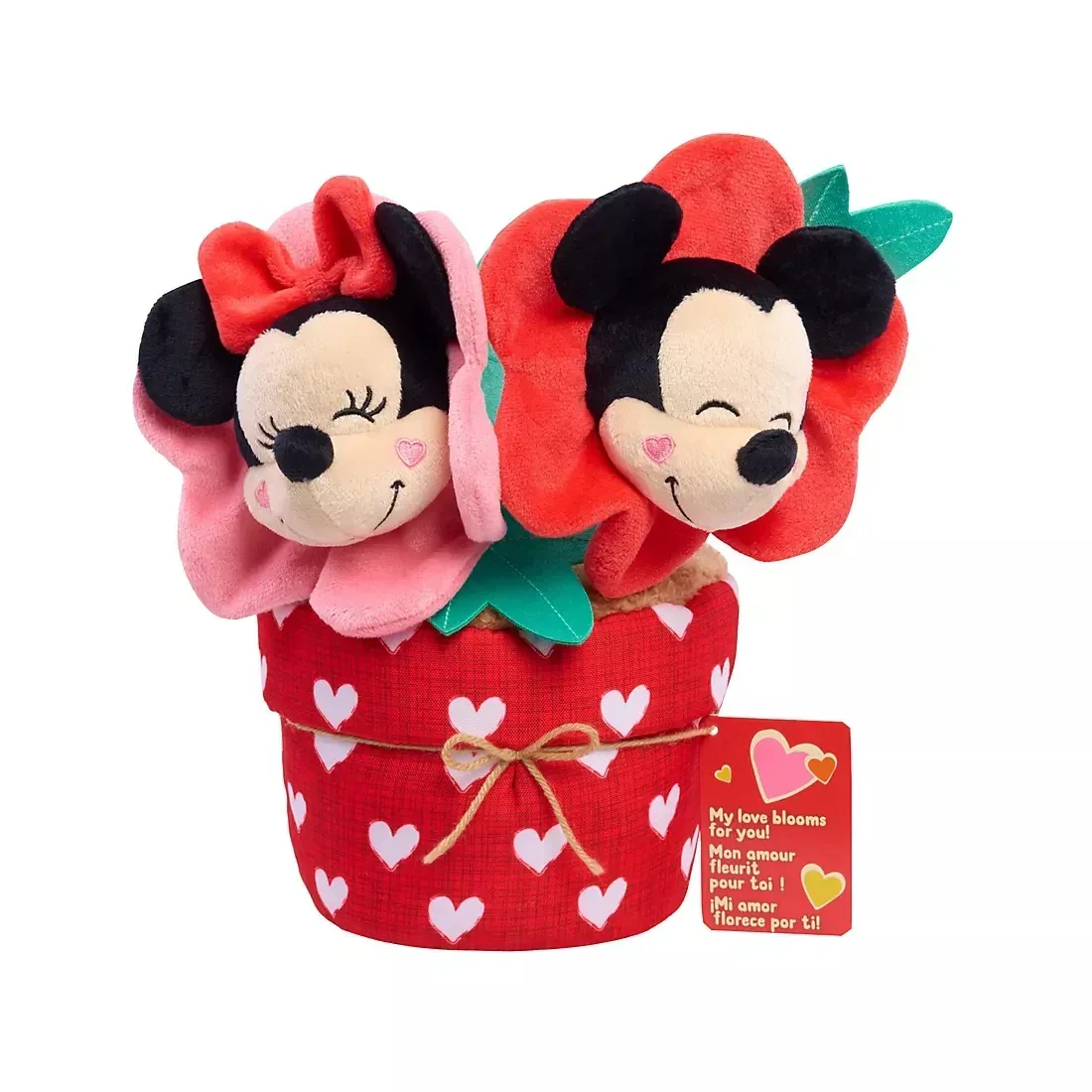 Disney Valentine Blooming Potted Plush - Mickey Mouse & Minnie Mouse