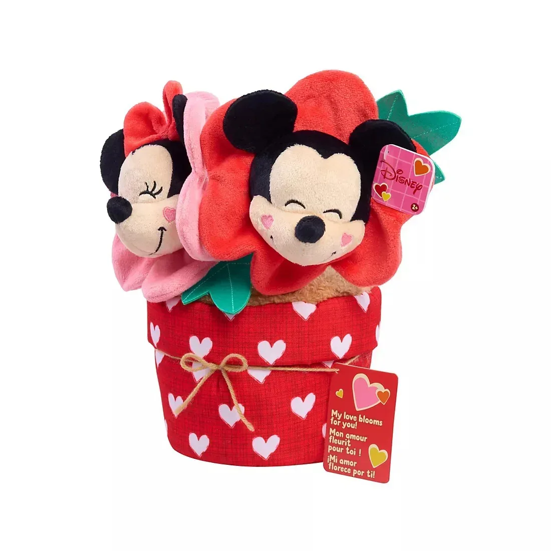 Disney Valentine Blooming Potted Plush - Mickey Mouse & Minnie Mouse - Image 4