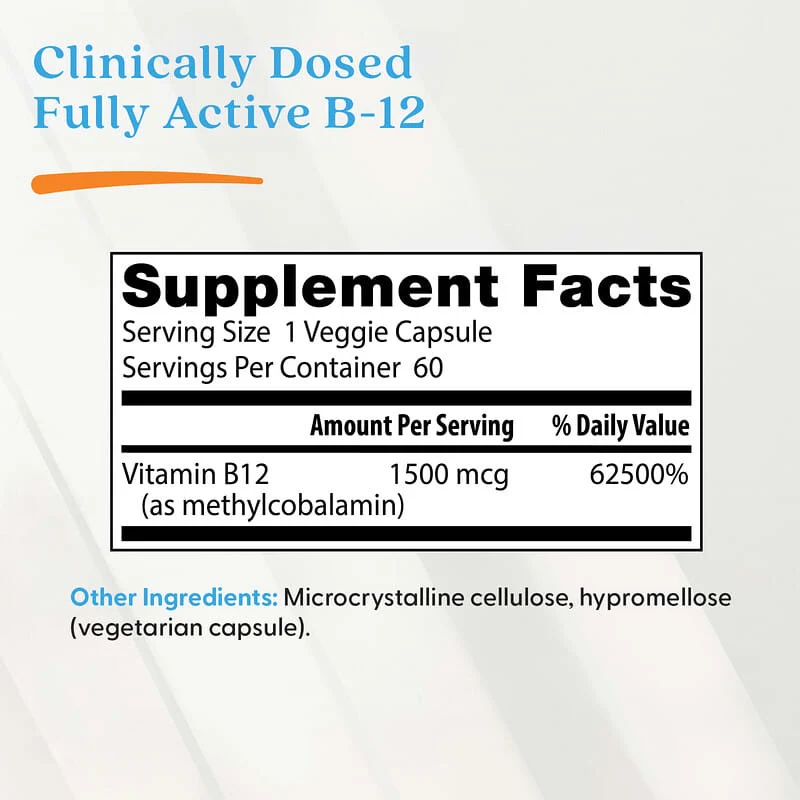 Doctor's Best, Fully Active B12, 1,500 mcg, Veggie Caps - Image 4
