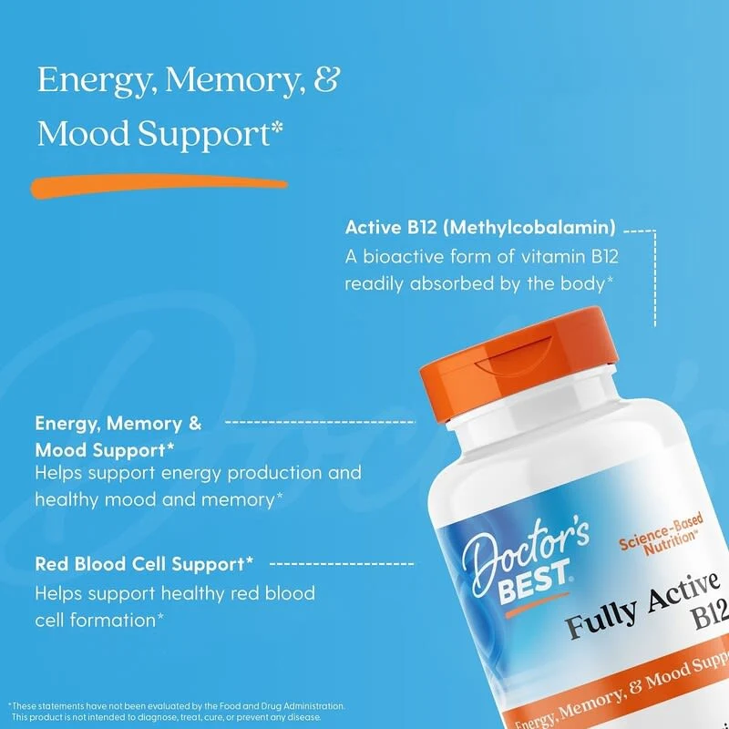 Doctor's Best, Fully Active B12, 1,500 mcg, Veggie Caps - Image 5