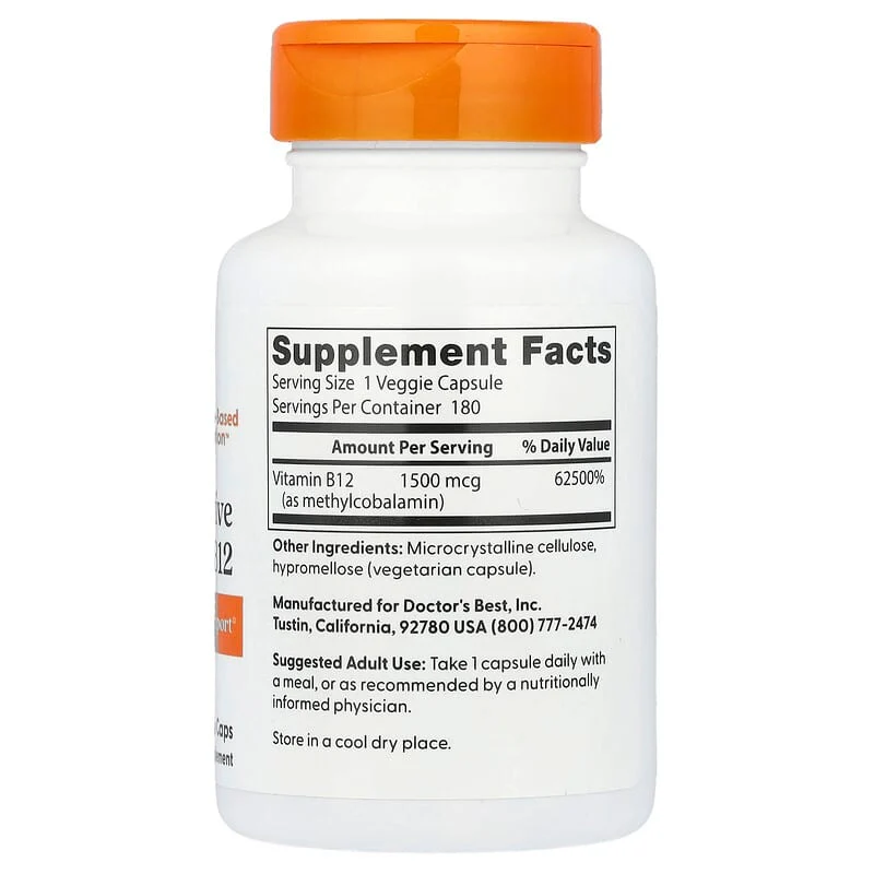 Doctor's Best, Fully Active B12, 1,500 mcg, Veggie Caps - Image 9