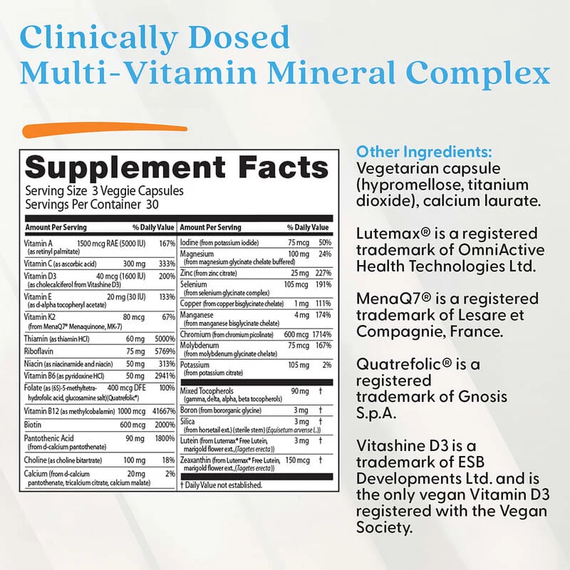 Doctor's Best, Multi-Vitamin Mineral Complex, 90 Veggie Capsules - Image 4