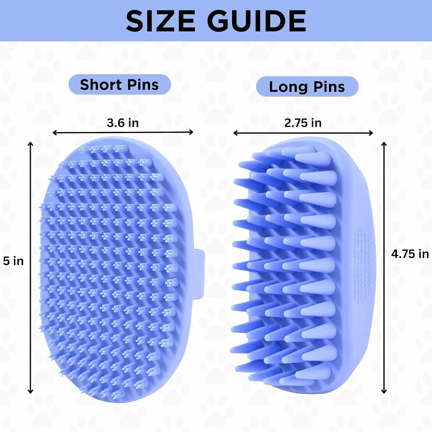 Dog Grooming Bath Brush, Pet Rubber Brush For Shower Scrubbing & Soothing Massage, Ideal for Long & Short Haired Dogs and Cats, Essential Puppy Grooming Accessories, 2 PACK [We Love Doodles] - Image 3