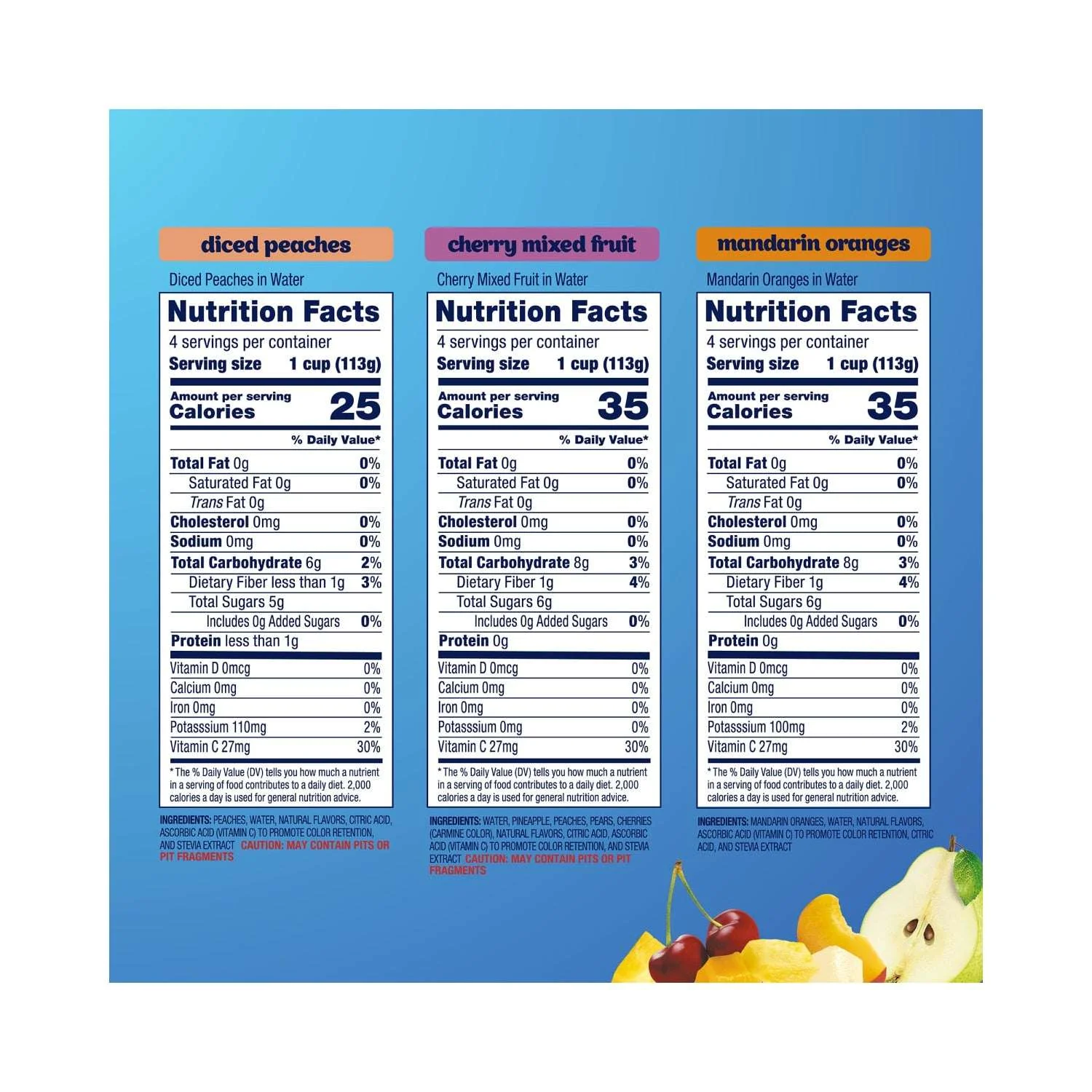Dole Fruit Bowls No Sugar Added Variety Pack, 4 oz Cups (12 Pack) - Image 4