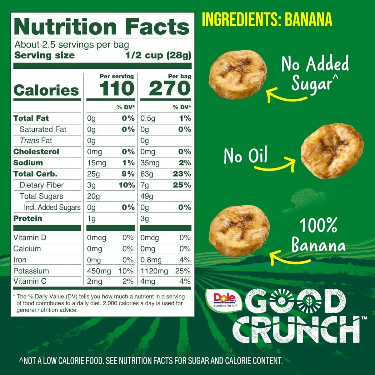 Dole Good Crunch Original Banana Bites, Made with All Natural Fruit, 2.5 oz - Image 6