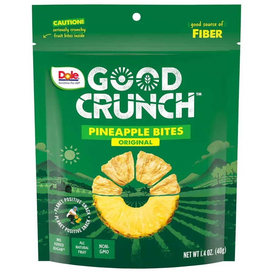Dole Good Crunch Original Pineapple Bites, Made with All Natural Fruit, 1.4 oz