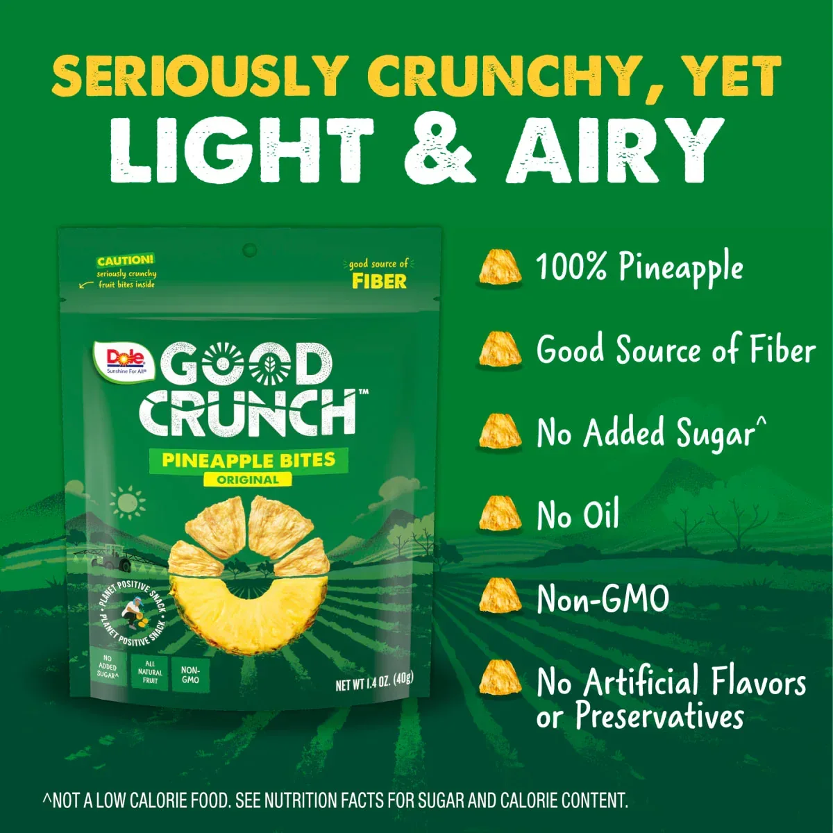 Dole Good Crunch Original Pineapple Bites, Made with All Natural Fruit, 1.4 oz - Image 3