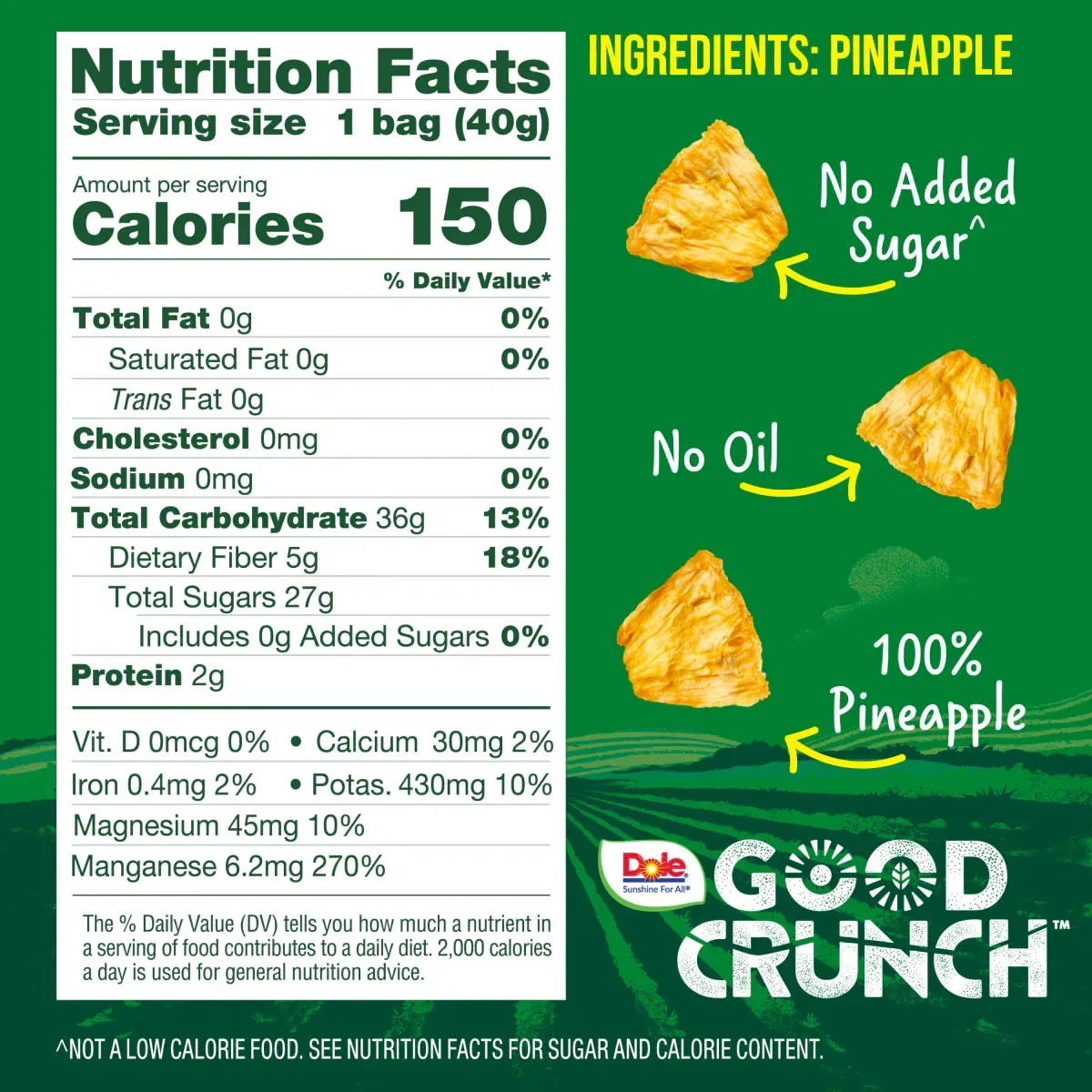 Dole Good Crunch Original Pineapple Bites, Made with All Natural Fruit, 1.4 oz - Image 6