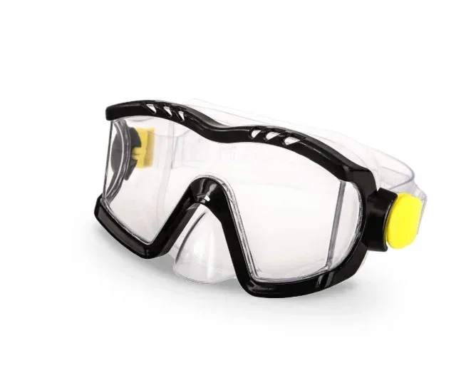 Dolfino Latex Free Adult Swim Mask, Black/Yellow, Ages 12+