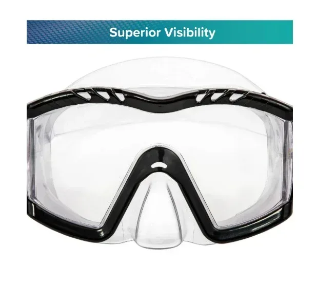 Dolfino Latex Free Adult Swim Mask, Black/Yellow, Ages 12+ - Image 4