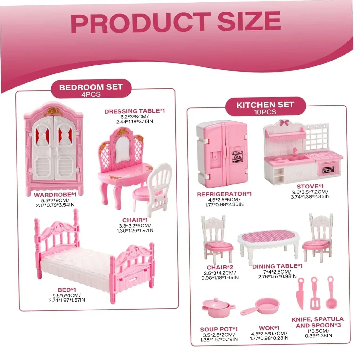 Dollhouse Furniture Set Accessories,Small Dollhouse Miniature Pretend Play Family Toys Gift,Toddler Boy Girl Kid 3Y+ Mini Bedroom/Livingroom/Bathroom/Kitchen - Image 7