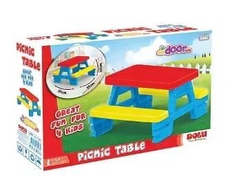 Dolu Toys Children's Picnic Table with 4 Benches - Image 3