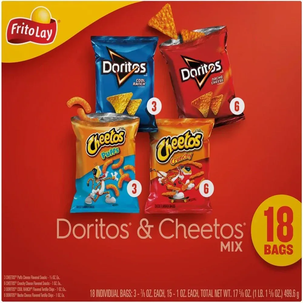 Doritos & Cheetos Mix Variety Pack Snack Chips, 18 Count Multipack - Image 3