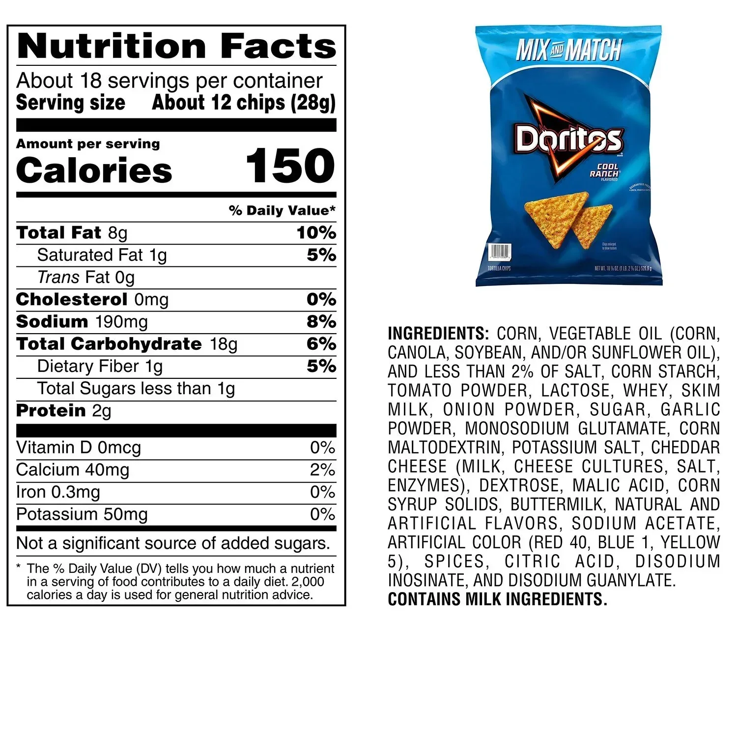 Doritos Cool Ranch Tortilla Chips, 18.38 oz. - Image 4