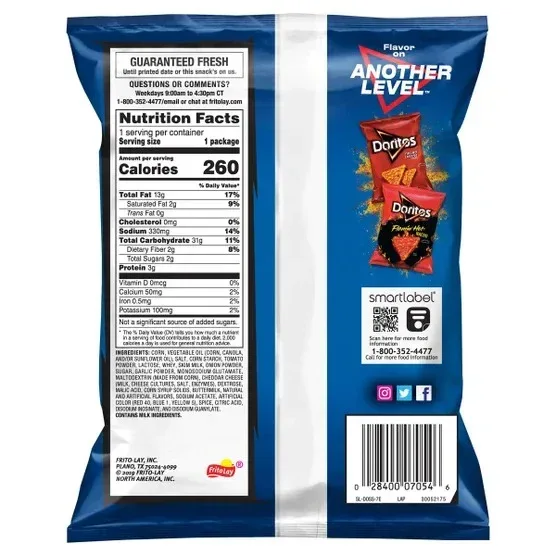 Doritos Tortilla Chips, Cool Ranch, 1.75 oz, 64-count - Image 3