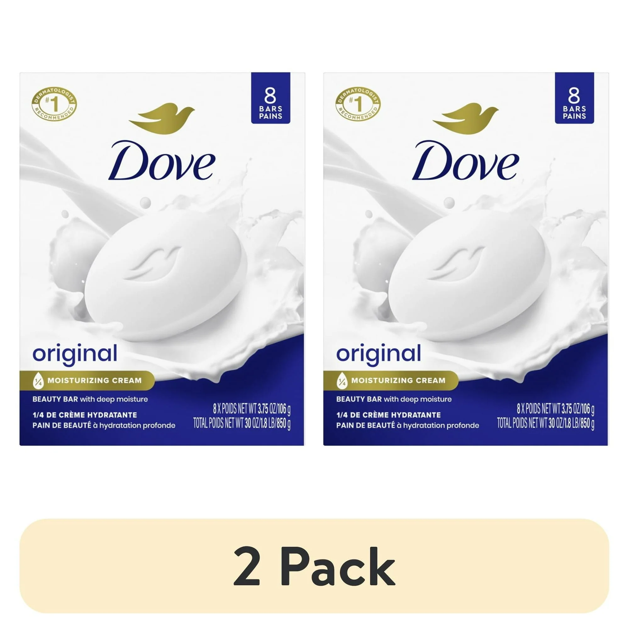 Dove Beauty Bar Women's Bath Soap Original, 3.75 oz 8 Bars - Image 11
