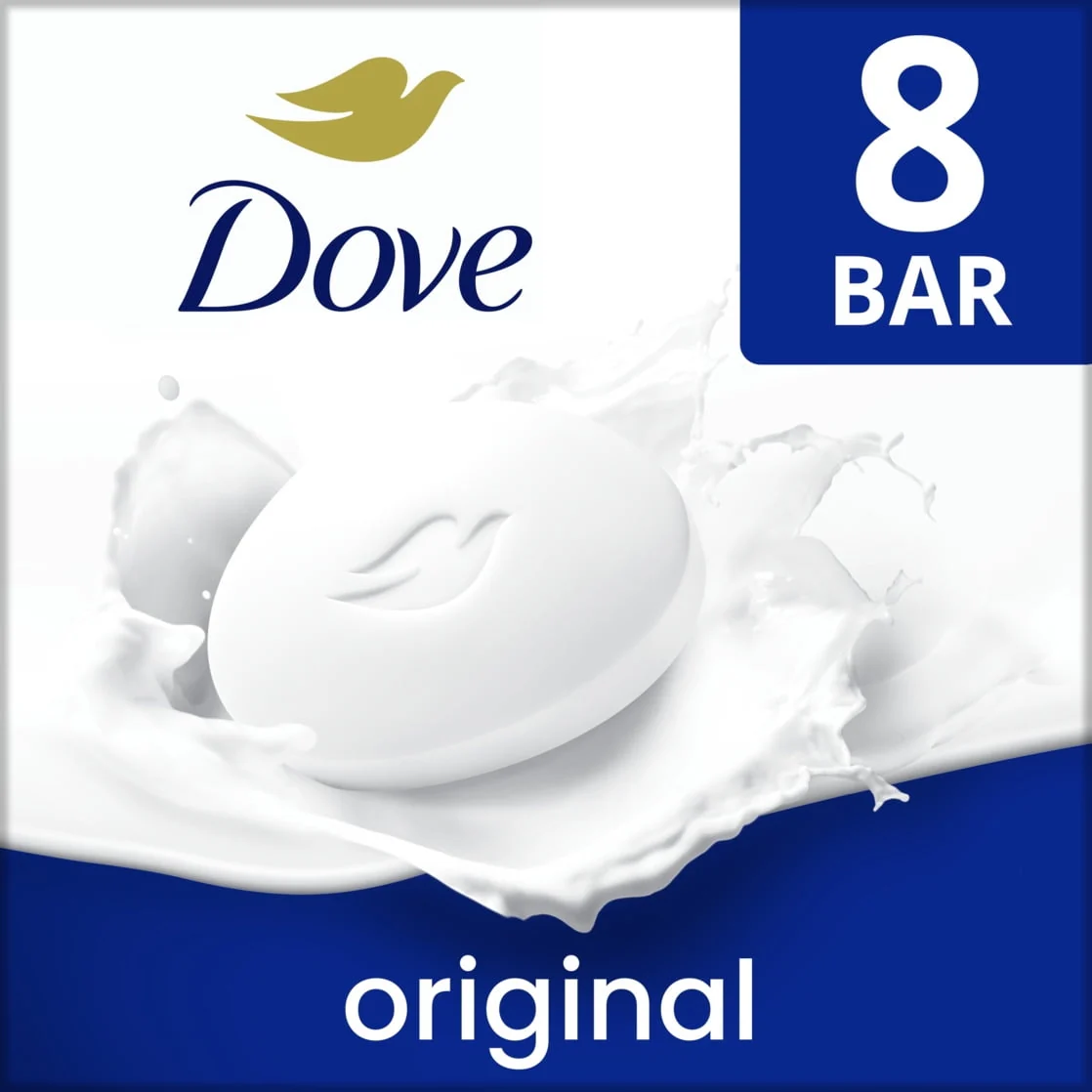 Dove Beauty Bar Women's Bath Soap Original, 3.75 oz 8 Bars - Image 2