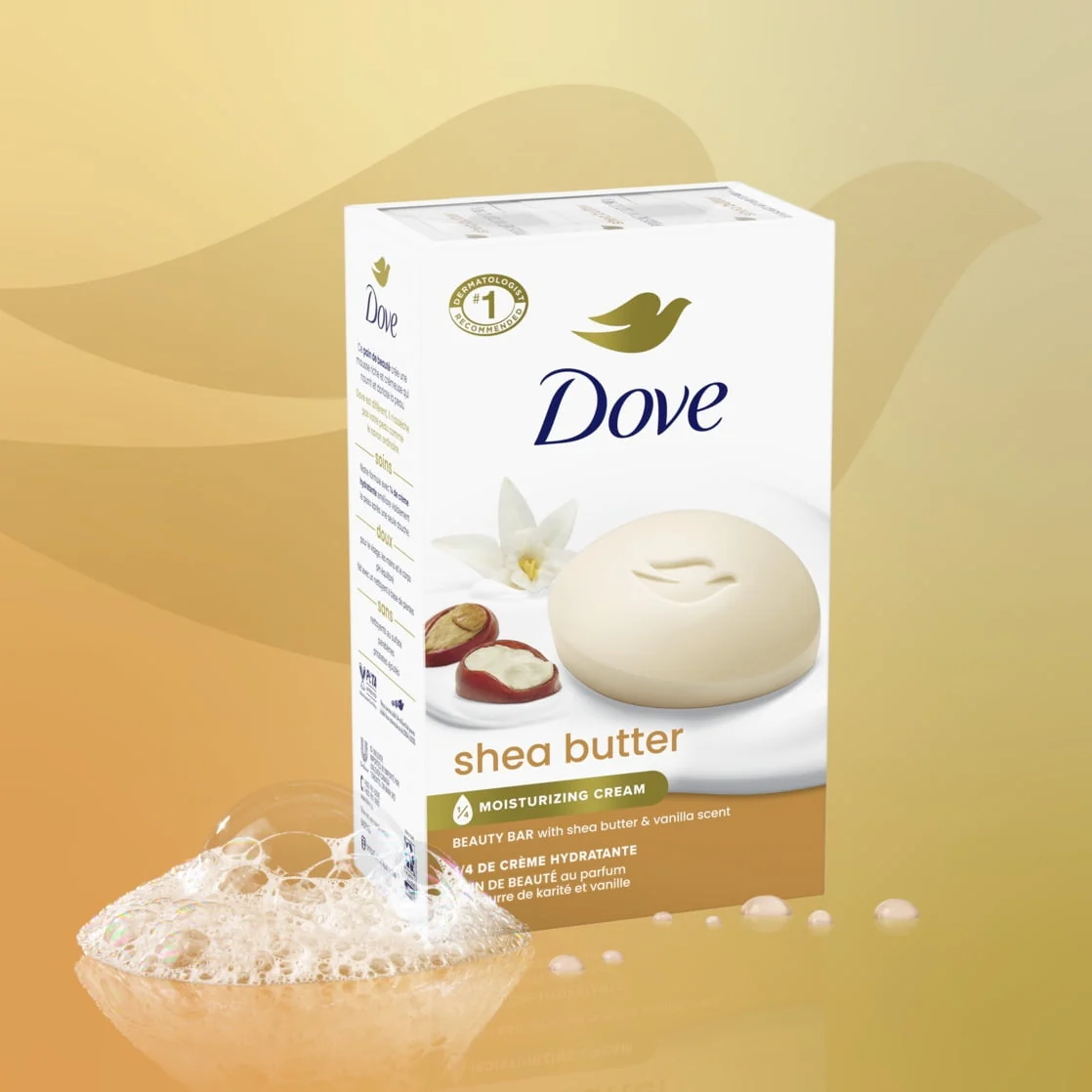 Dove Beauty Bar Women's Bath Soap Shea Butter, 3.75 oz 4 Bars - Image 9